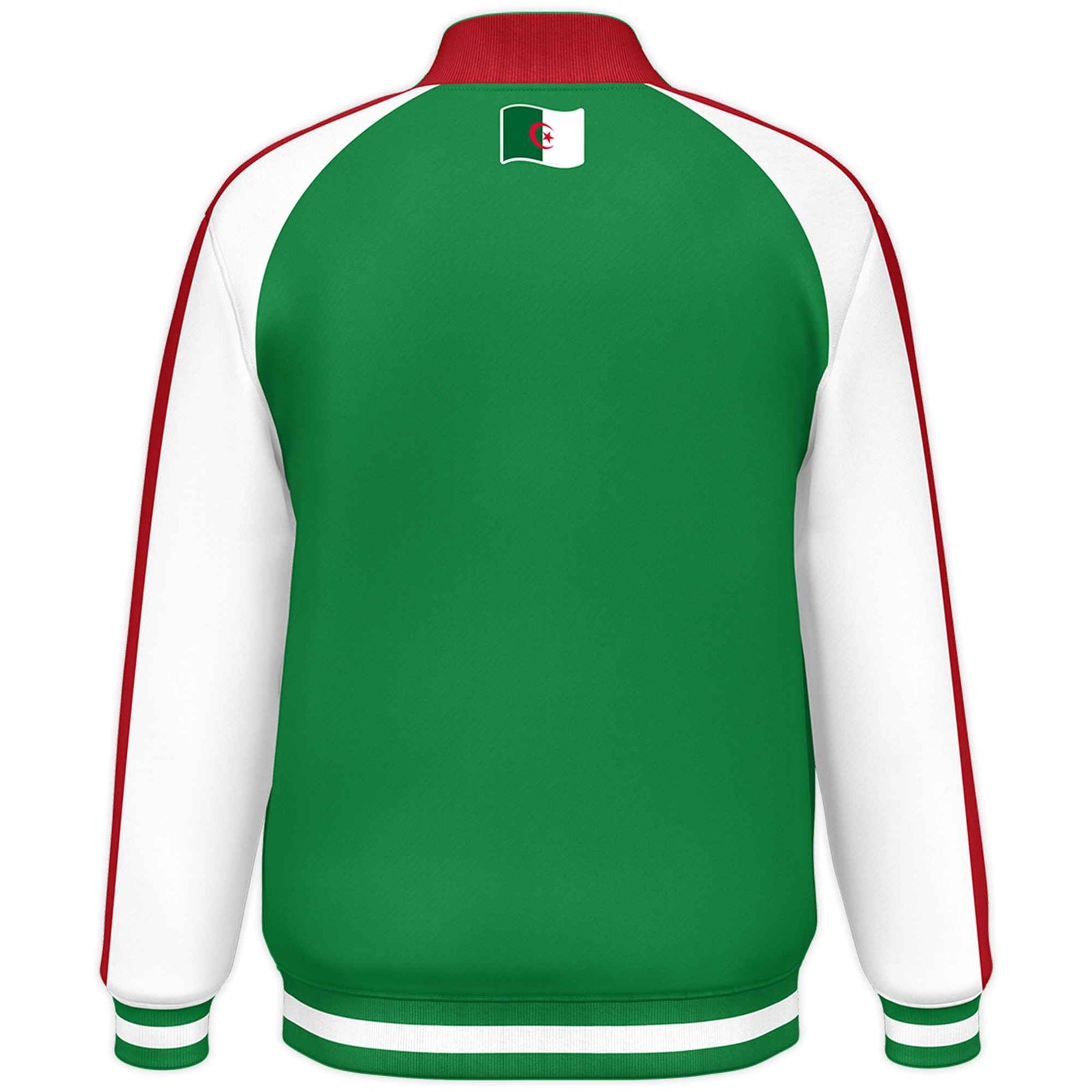 Custom Kelly Green White Raglan Sleeves Varsity Full-Snap Color Block Letterman Prido Jacket