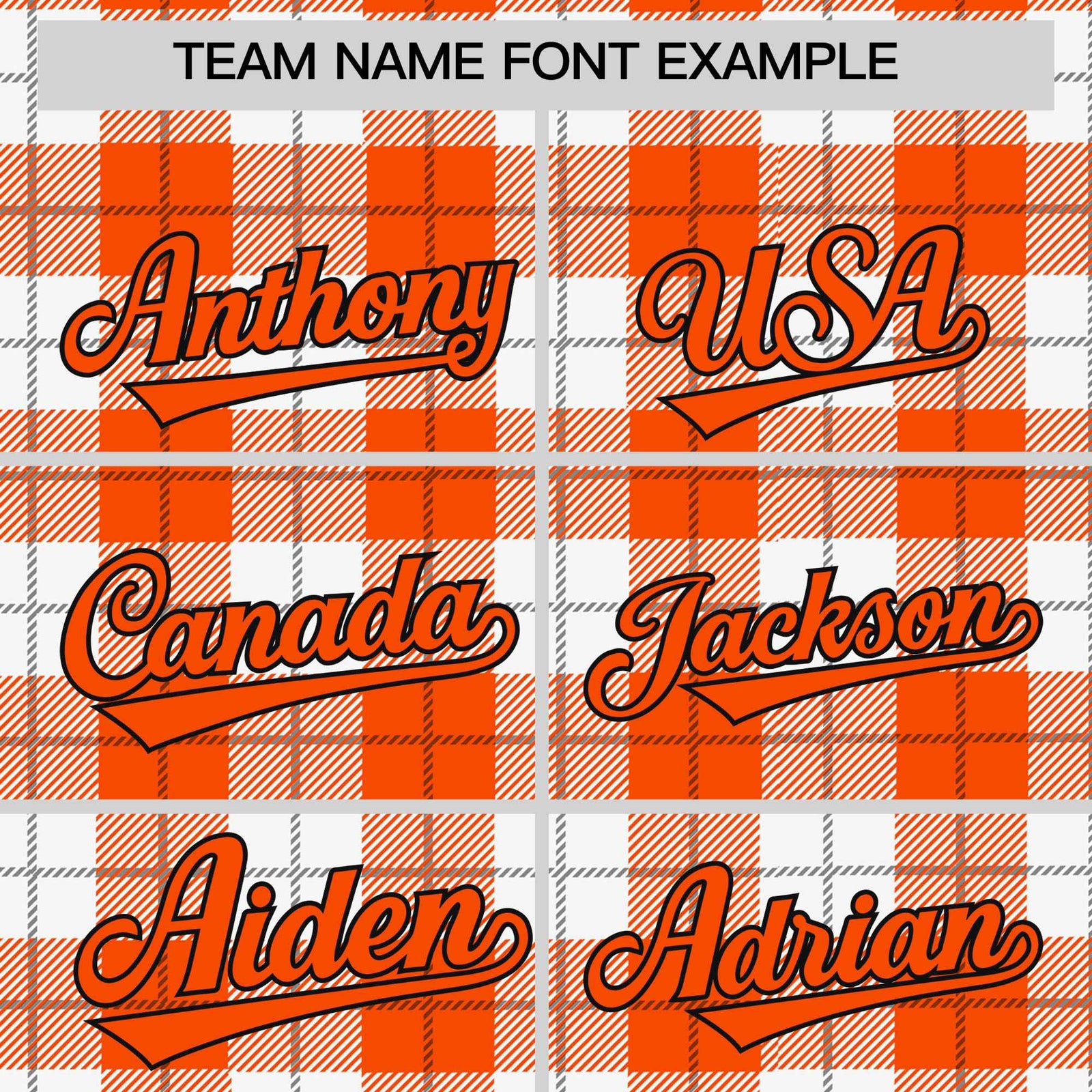 Custom Orange White Varsity Full-Snap Plaid Pattern Letterman Baseball Jacket