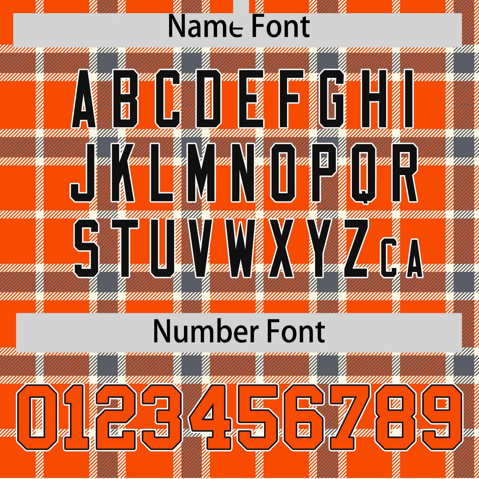 Custom Orange Varsity Full-Snap Plaid Pattern Letterman Baseball Jacket