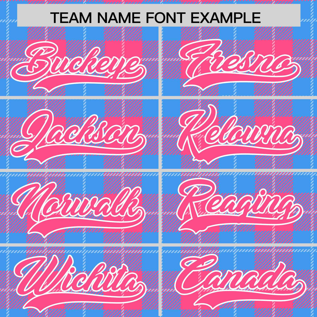 Custom Powder Blue Pink Varsity Full-Snap Plaid Pattern Letterman Baseball Jacket