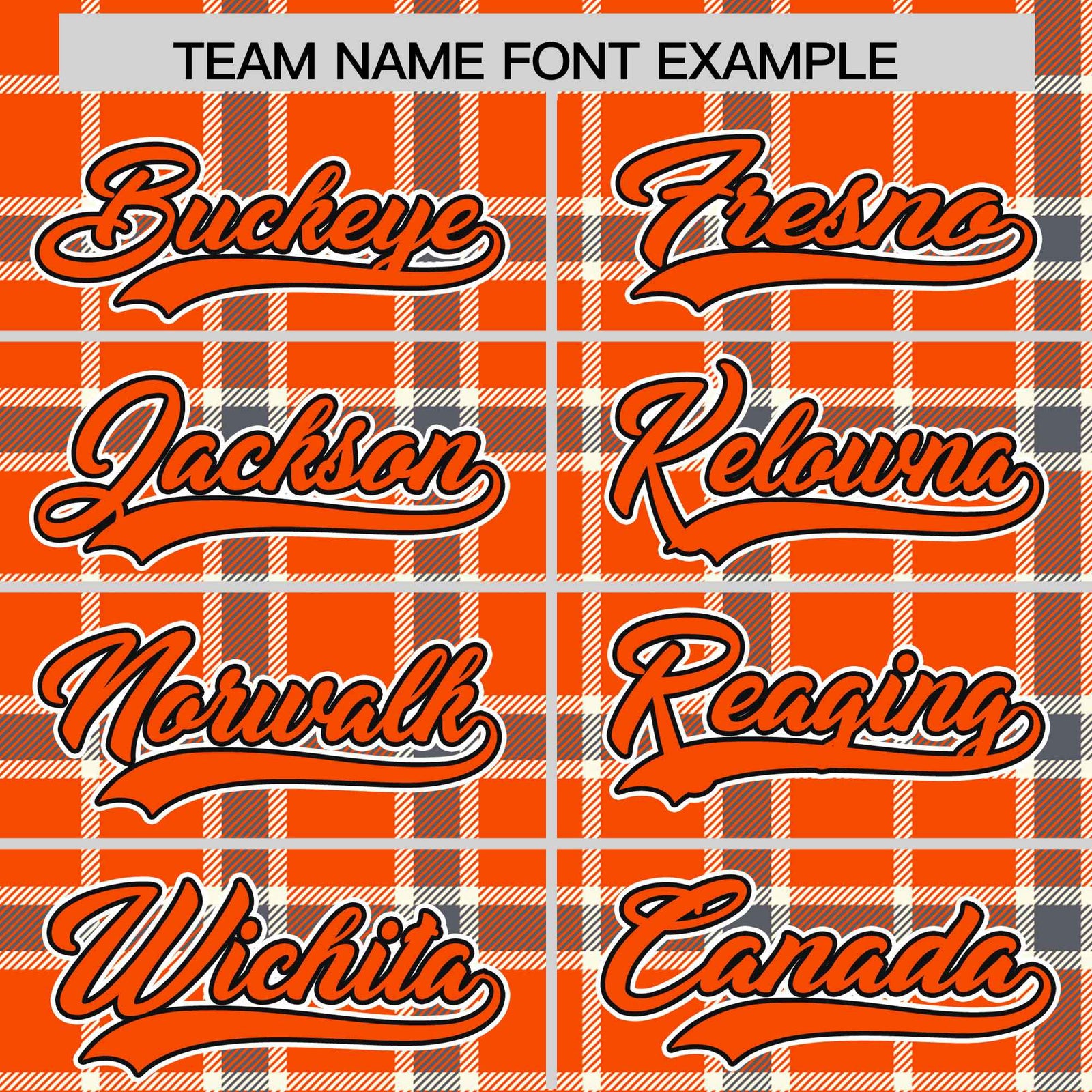 Custom Orange Varsity Full-Snap Plaid Pattern Letterman Baseball Jacket