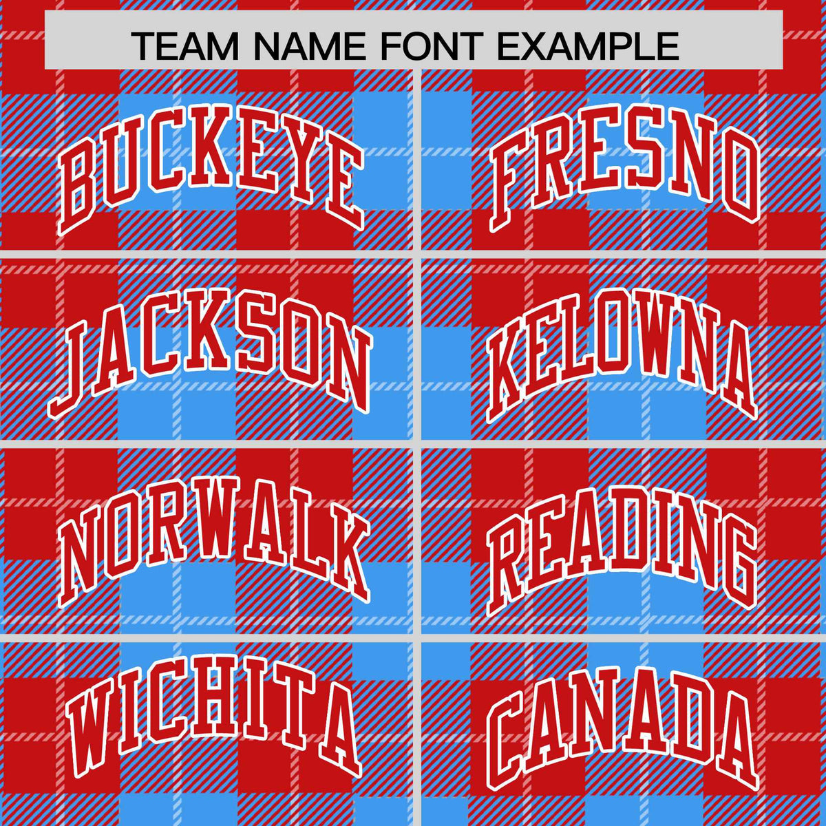 Custom Powder Blue Red-White Varsity Full-Snap Plaid Pattern Letterman Baseball Jacket