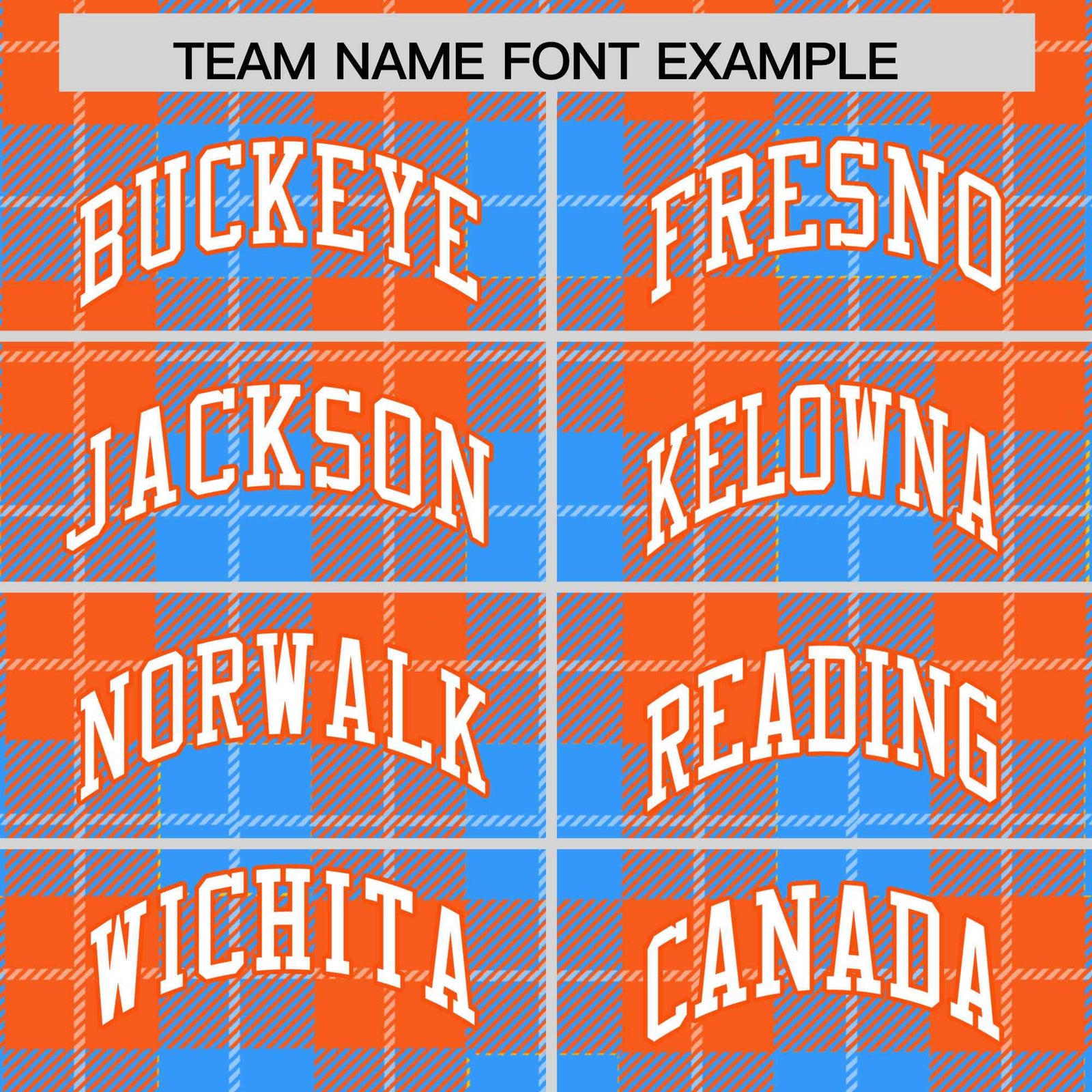 Custom Powder Blue Orange-White Varsity Full-Snap Plaid Pattern Letterman Baseball Jacket