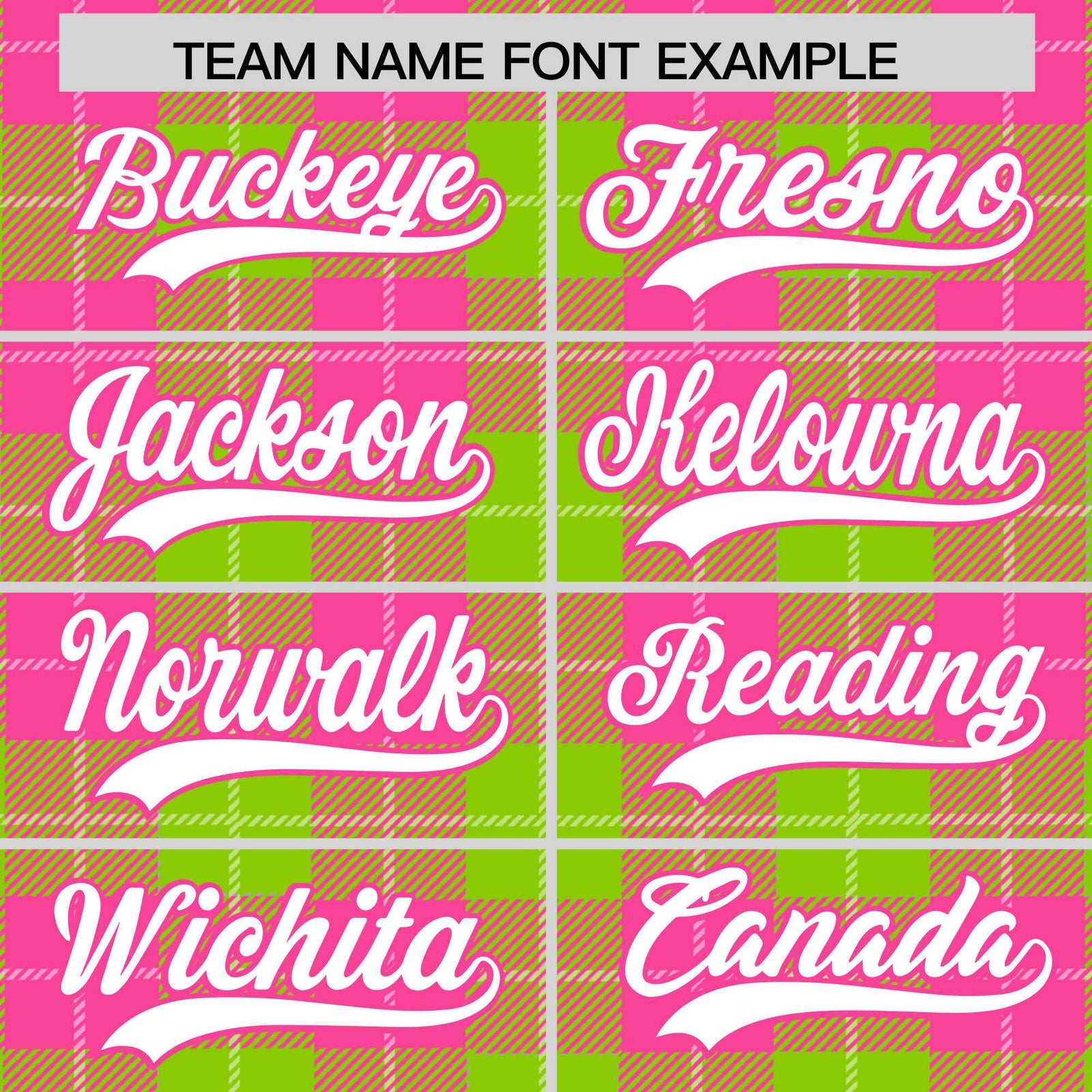 Custom Neon Green Pink-White Varsity Full-Snap Plaid Pattern Letterman Baseball Jacket