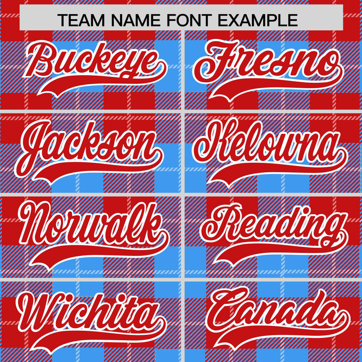 Custom Powder Blue Red-White Varsity Full-Snap Plaid Pattern Letterman Baseball Jacket