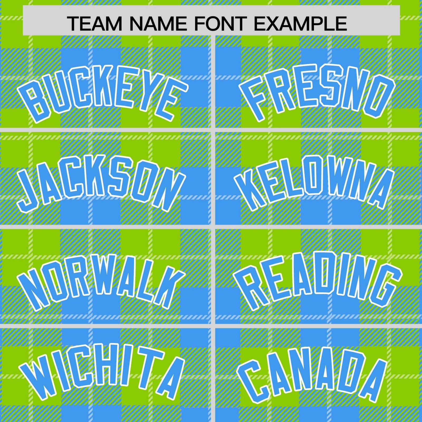 Custom Neon Green Powder Blue-White Varsity Full-Snap Plaid Pattern Letterman Baseball Jacket