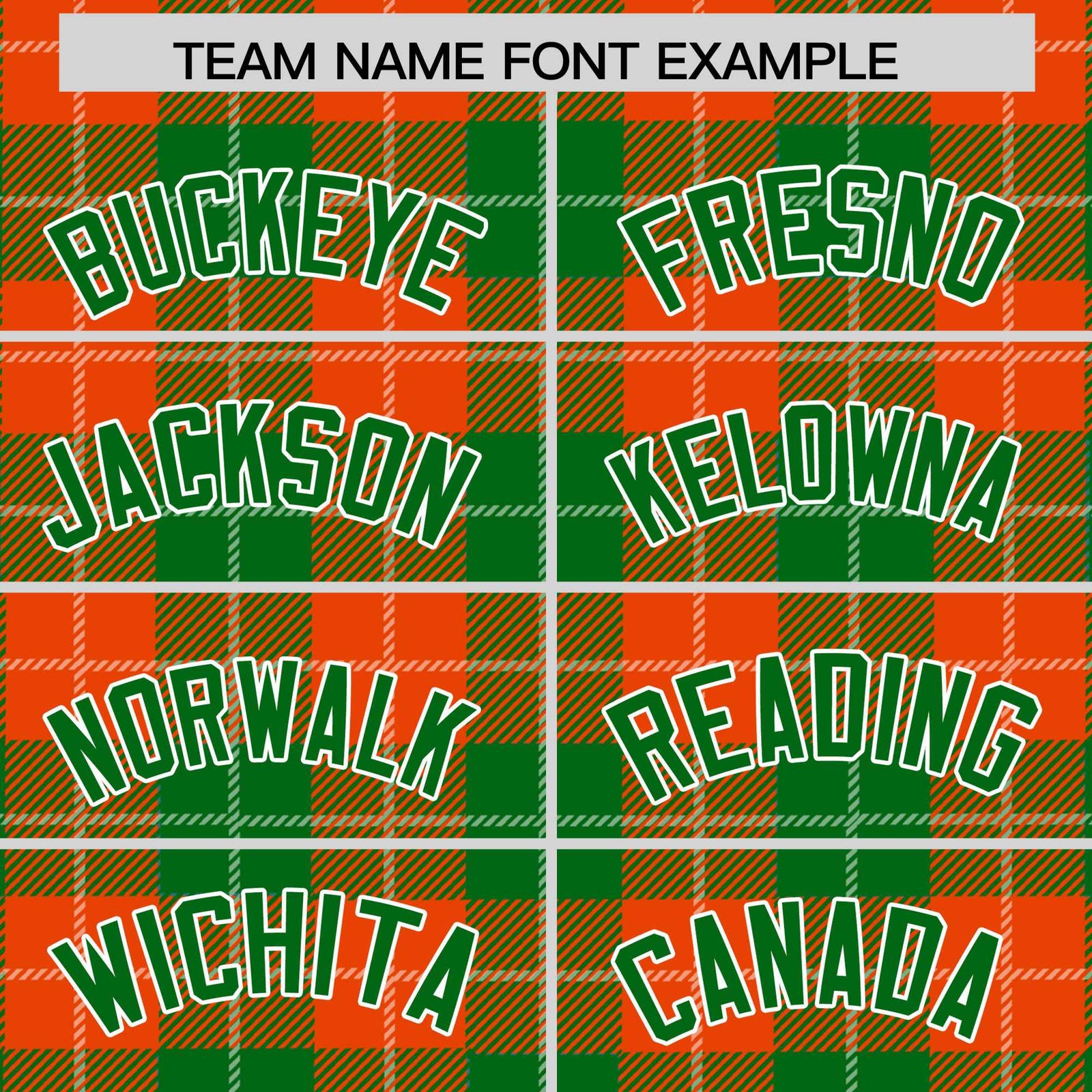 Custom Orange Green-White Varsity Full-Snap Plaid Pattern Letterman Baseball Jacket