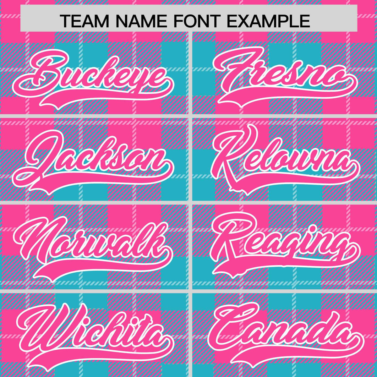 Custom Sky Blue Pink-White Varsity Full-Snap Plaid Pattern Letterman Baseball Jacket