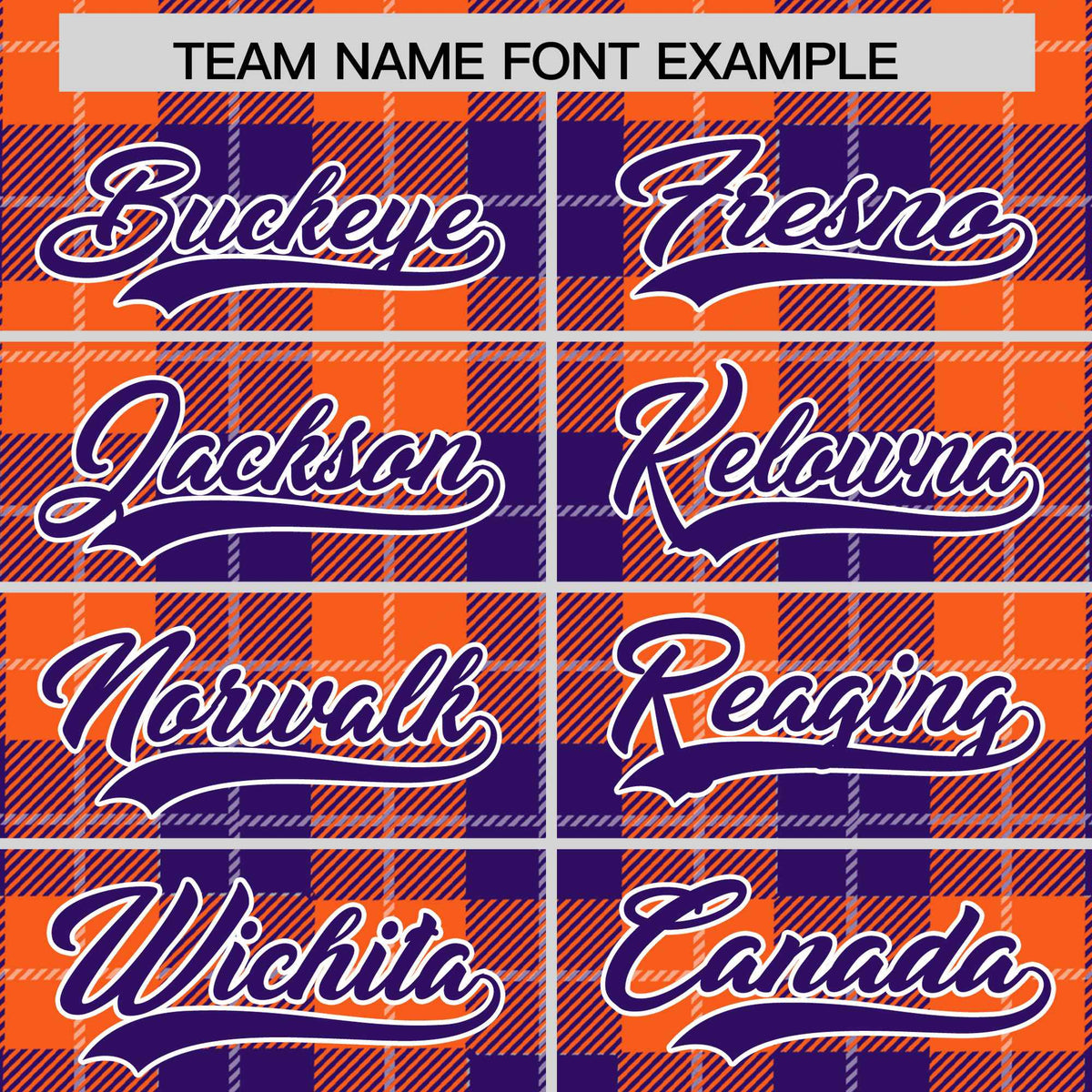 Custom Purple Orange-White Varsity Full-Snap Plaid Pattern Letterman Baseball Jacket