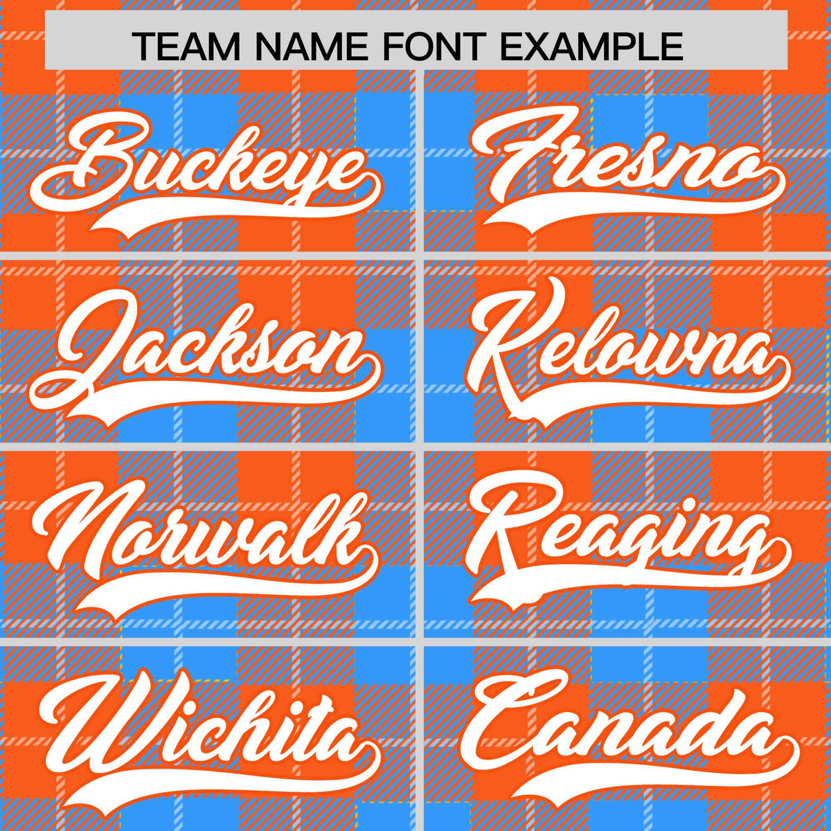 Custom Powder Blue Orange-White Varsity Full-Snap Plaid Pattern Letterman Baseball Jacket