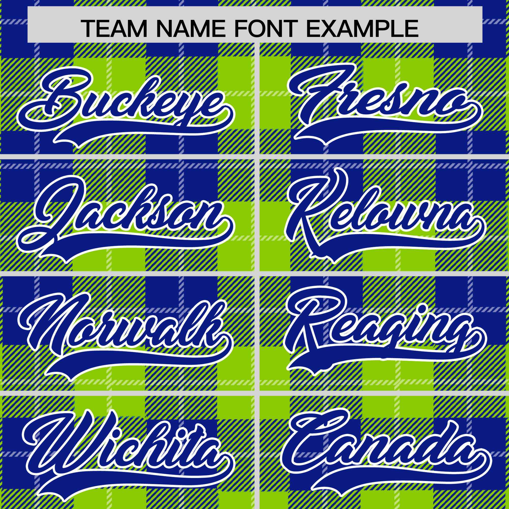 Custom Royal Neon Green-White Varsity Full-Snap Plaid Pattern Letterman Baseball Jacket