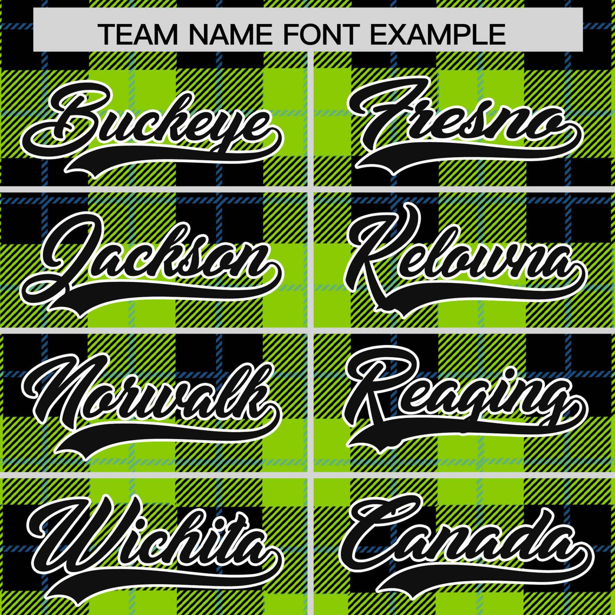 Custom Black Neon Green-Powder Blue Varsity Full-Snap Plaid Pattern Letterman Baseball Jacket