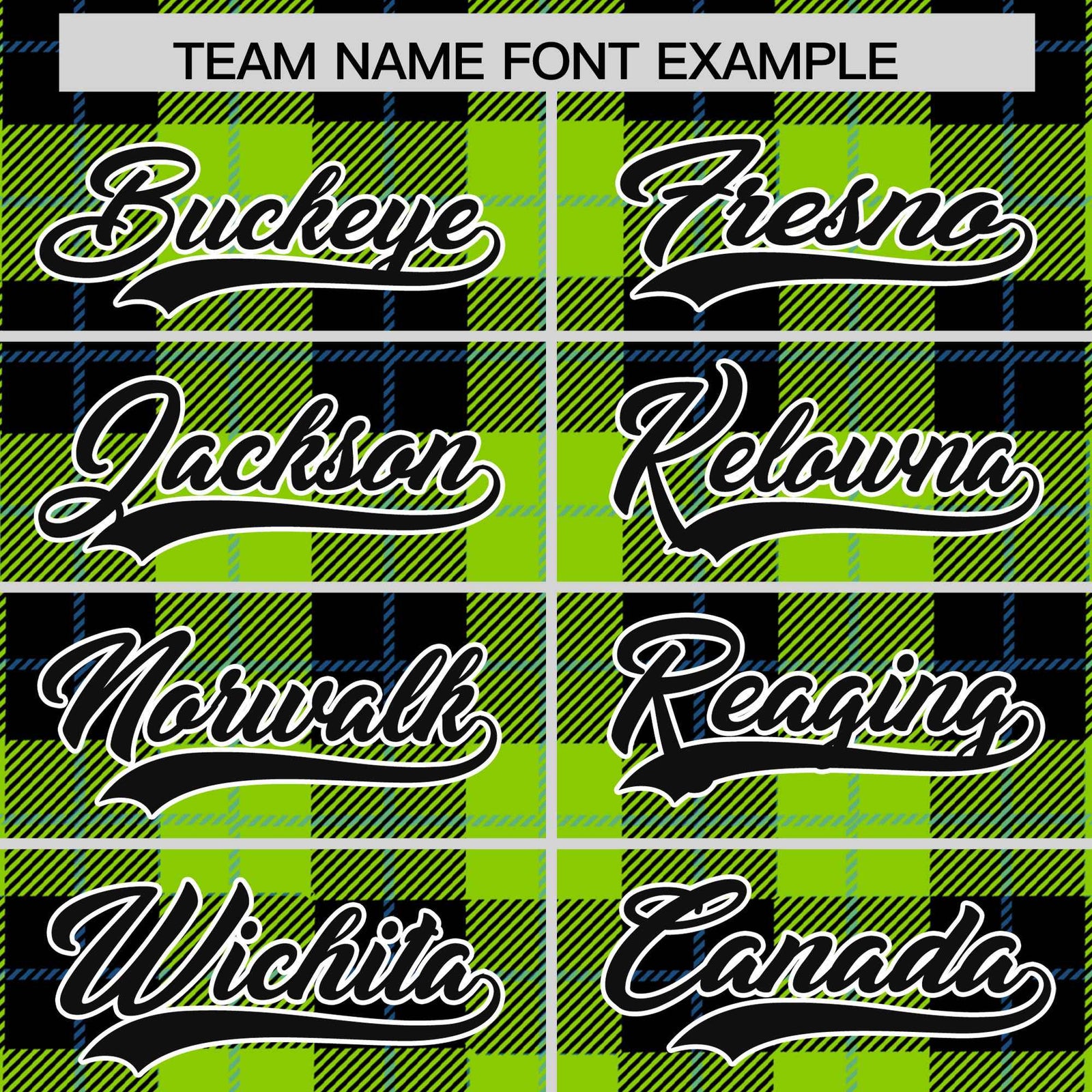 Custom Black Neon Green-Powder Blue Varsity Full-Snap Plaid Pattern Letterman Baseball Jacket