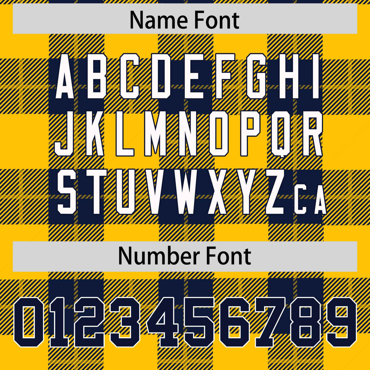 Custom Gold Navy-Gold Varsity Full-Snap Plaid Pattern Letterman Baseball Jacket