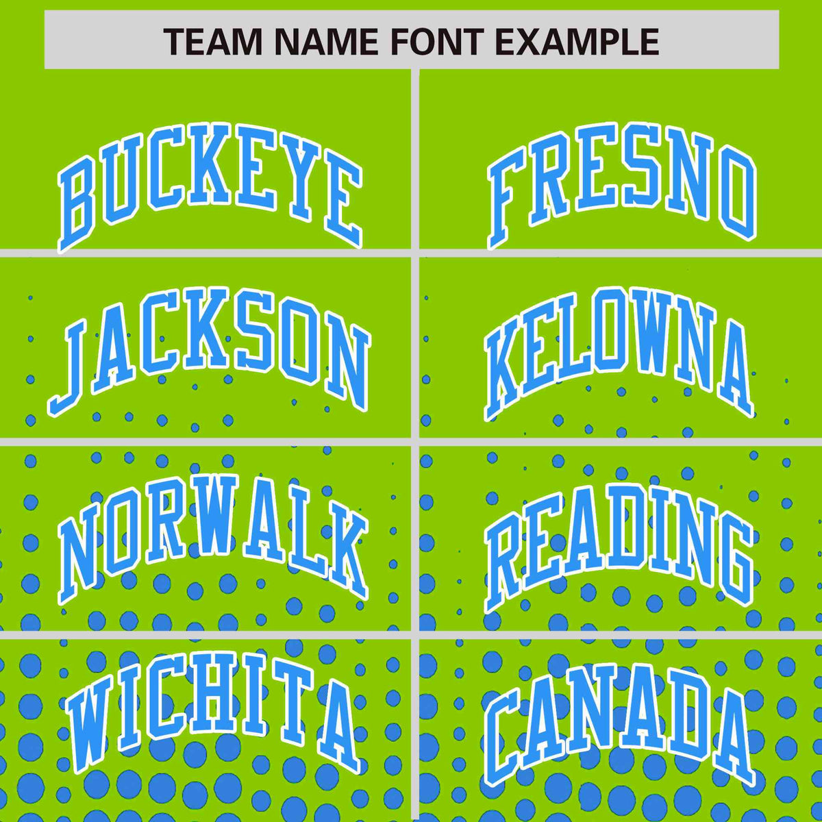 Custom Neon Green Powder Blue Gradient Varsity Full-Snap Polka Dot Pattern Letterman Baseball Jacket