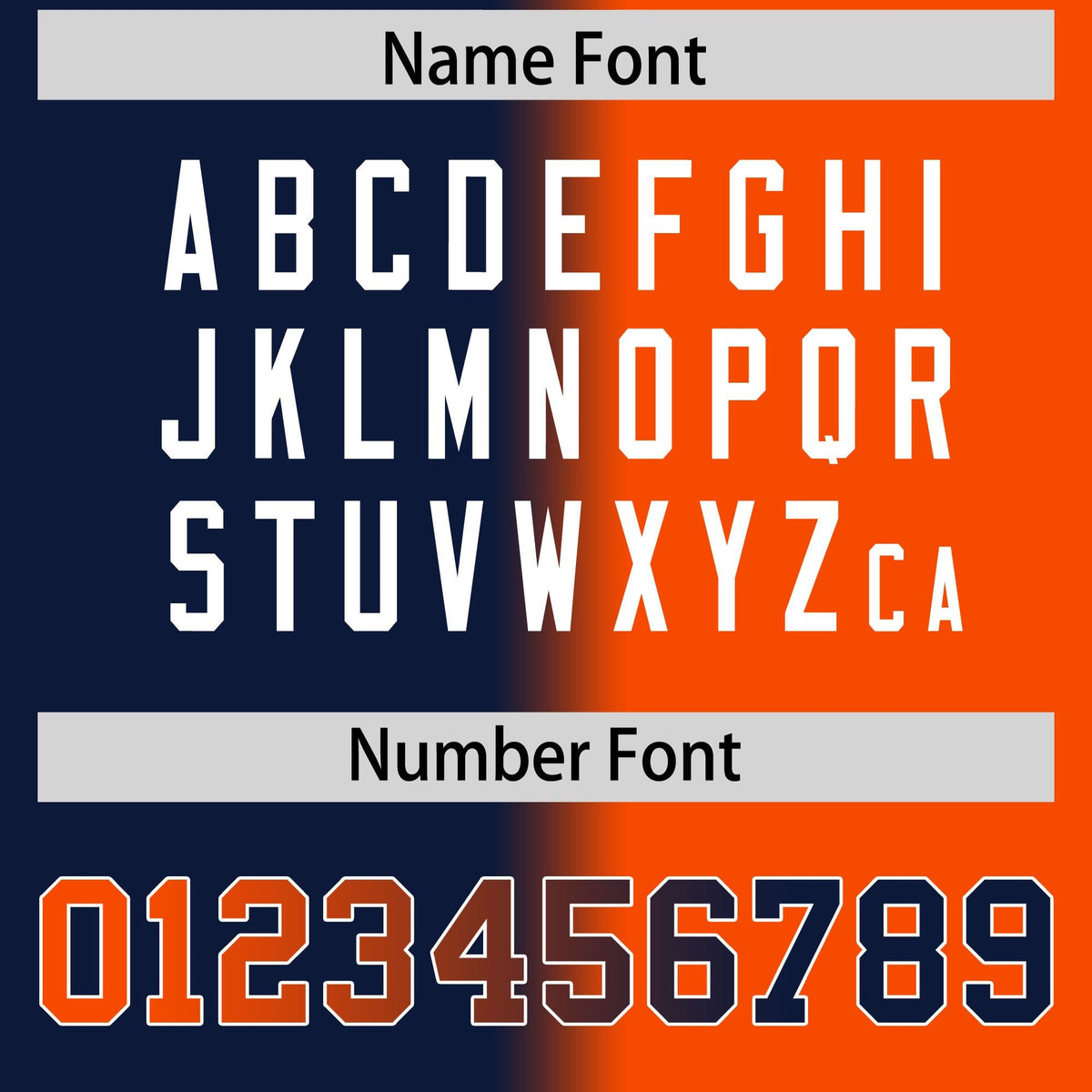 Custom Orange Navy Full-Zip Gradient Fashion Letterman Bomber Jacket