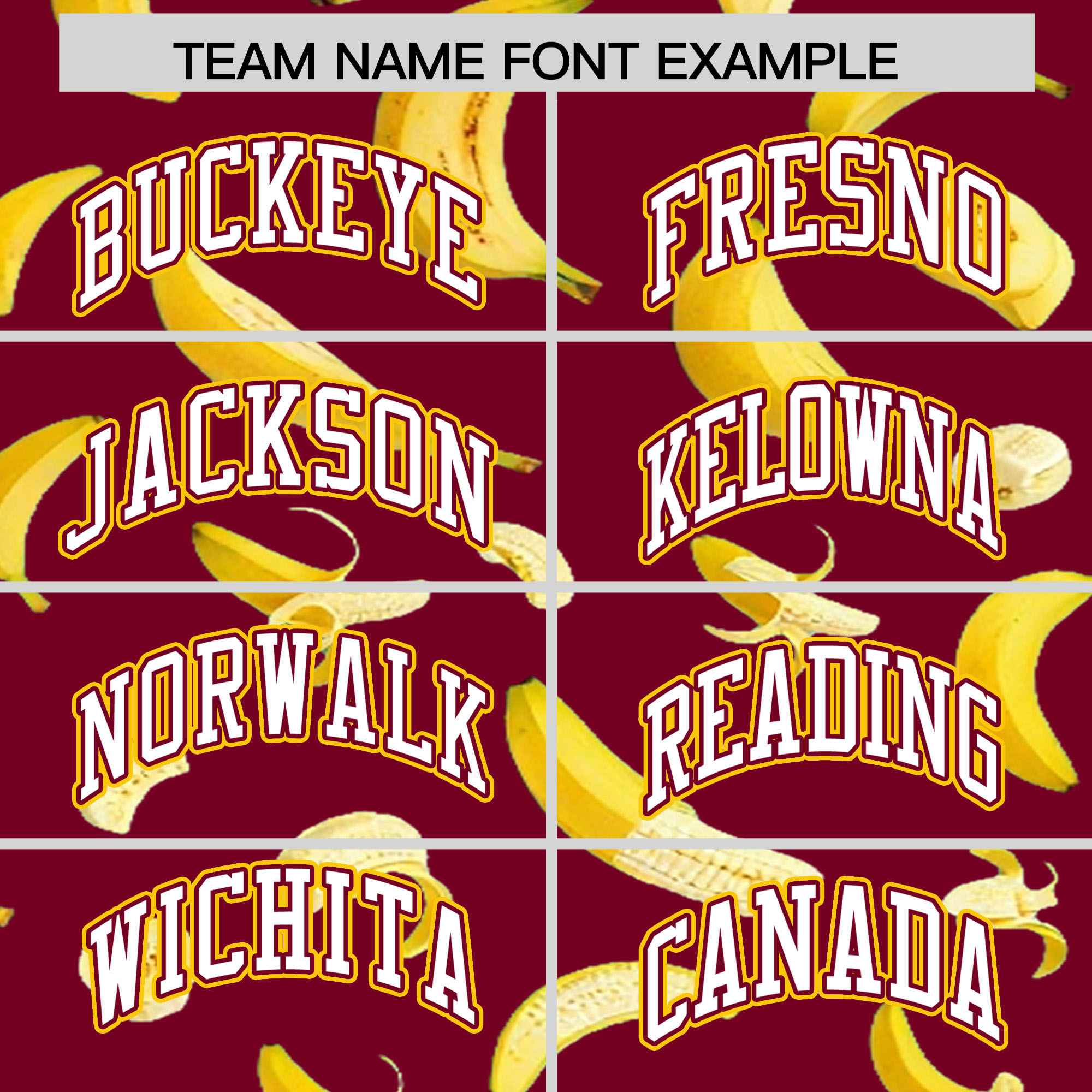 Custom Crimson Varsity Full-Zip Banana Pattern Letterman Bomber Jacket | Graffiti Pattern | Embroidery&Dye-sublimation printing | KXKSHOP