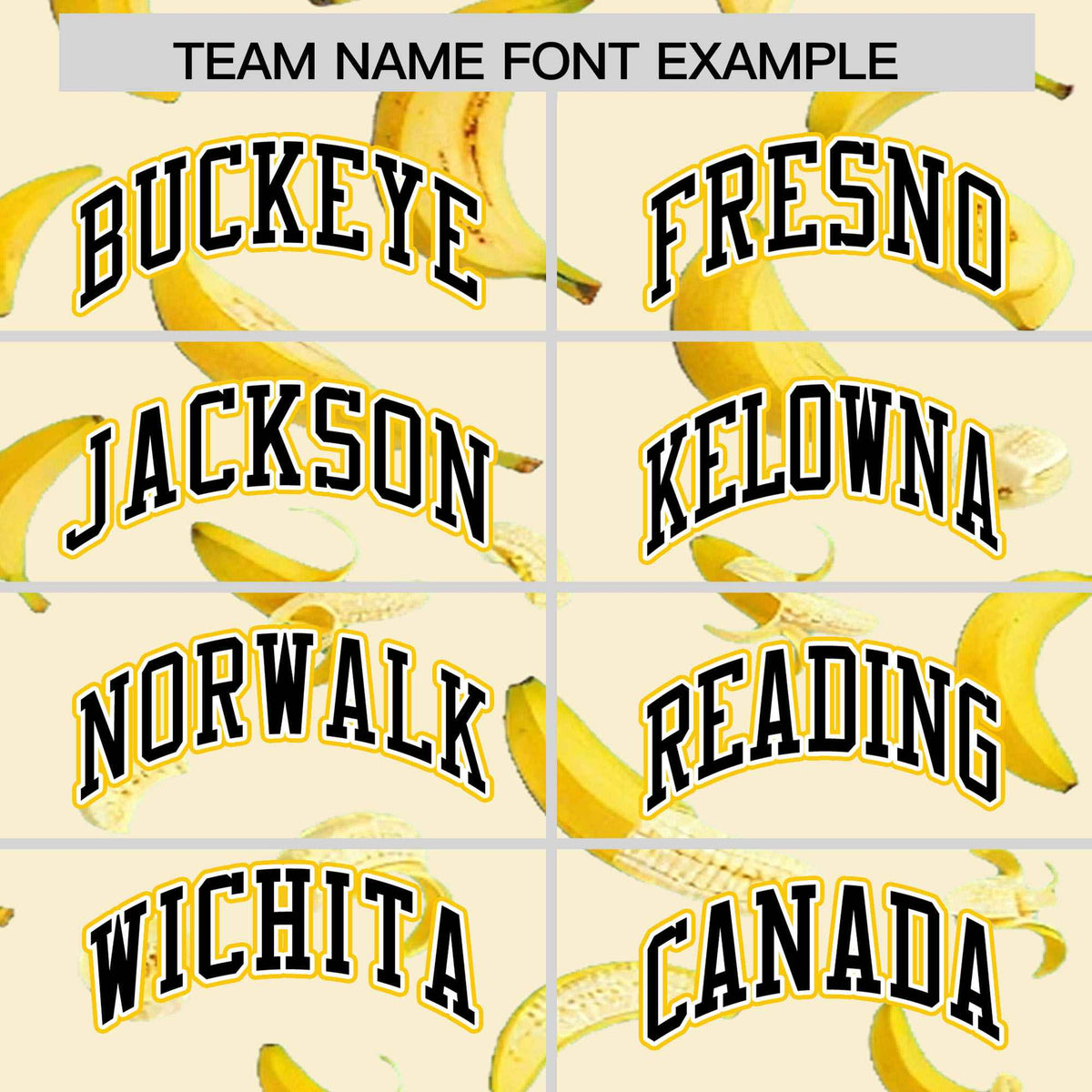 Custom Cream Varsity Full-Zip Banana Pattern Letterman Bomber Jacket | Graffiti Pattern | Embroidery&amp;Dye-sublimation printing | KXKSHOP