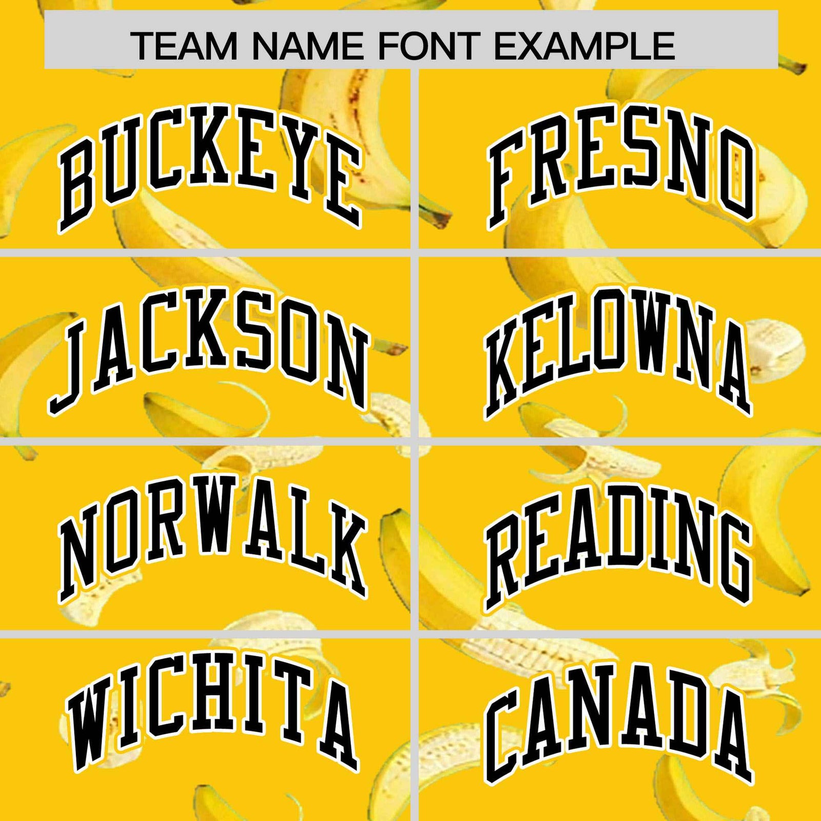 Custom Gold Varsity Full-Zip Banana Pattern Letterman Bomber Jacket | Graffiti Pattern | Embroidery&Dye-sublimation printing | KXKSHOP