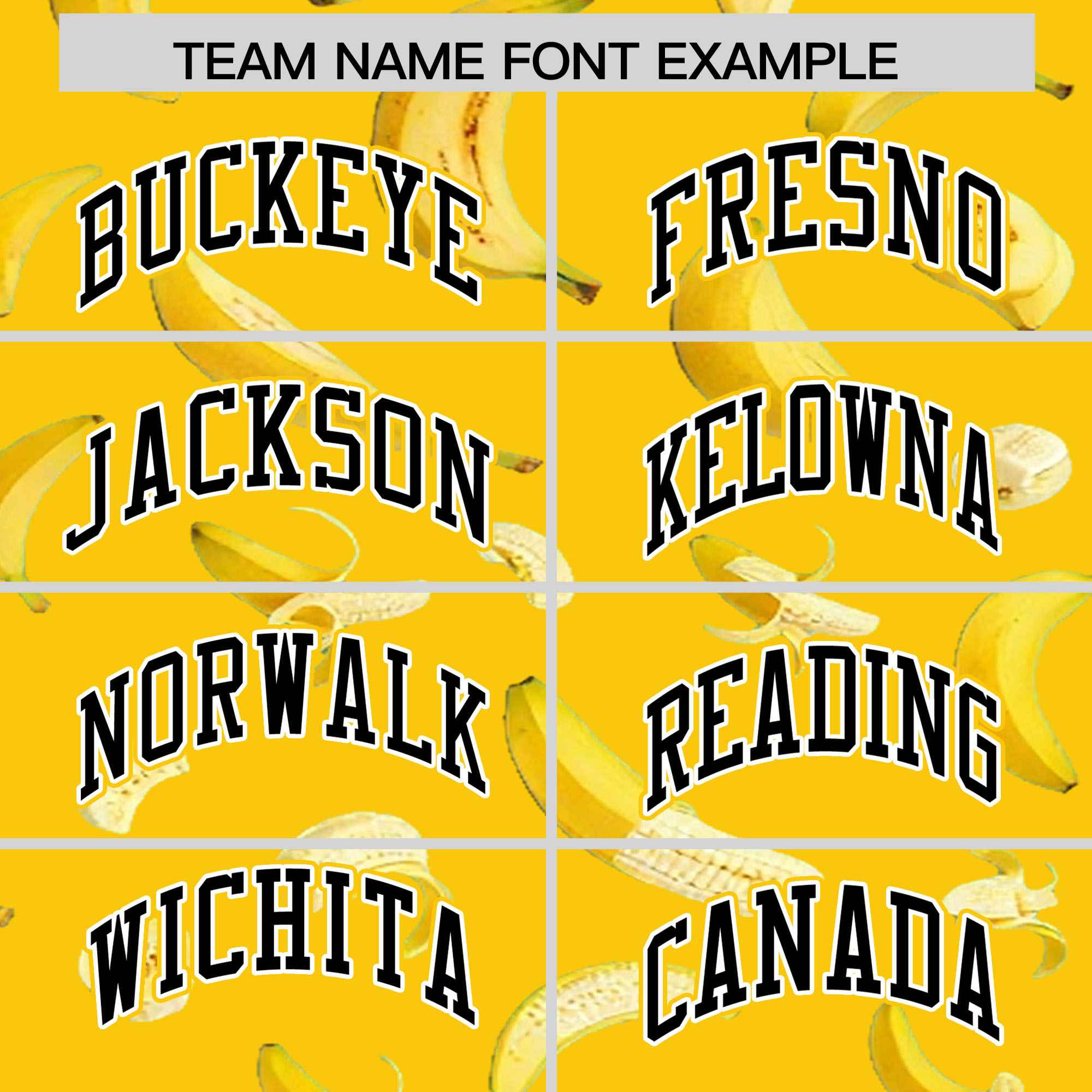 Custom Gold Varsity Full-Zip Banana Pattern Letterman Bomber Jacket | Graffiti Pattern | Embroidery&Dye-sublimation printing | KXKSHOP