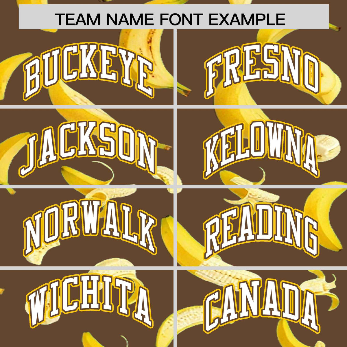 Custom Light Brown Varsity Full-Zip Banana Pattern Letterman Bomber Jacket | Graffiti Pattern | Embroidery&amp;Dye-sublimation printing | KXKSHOP