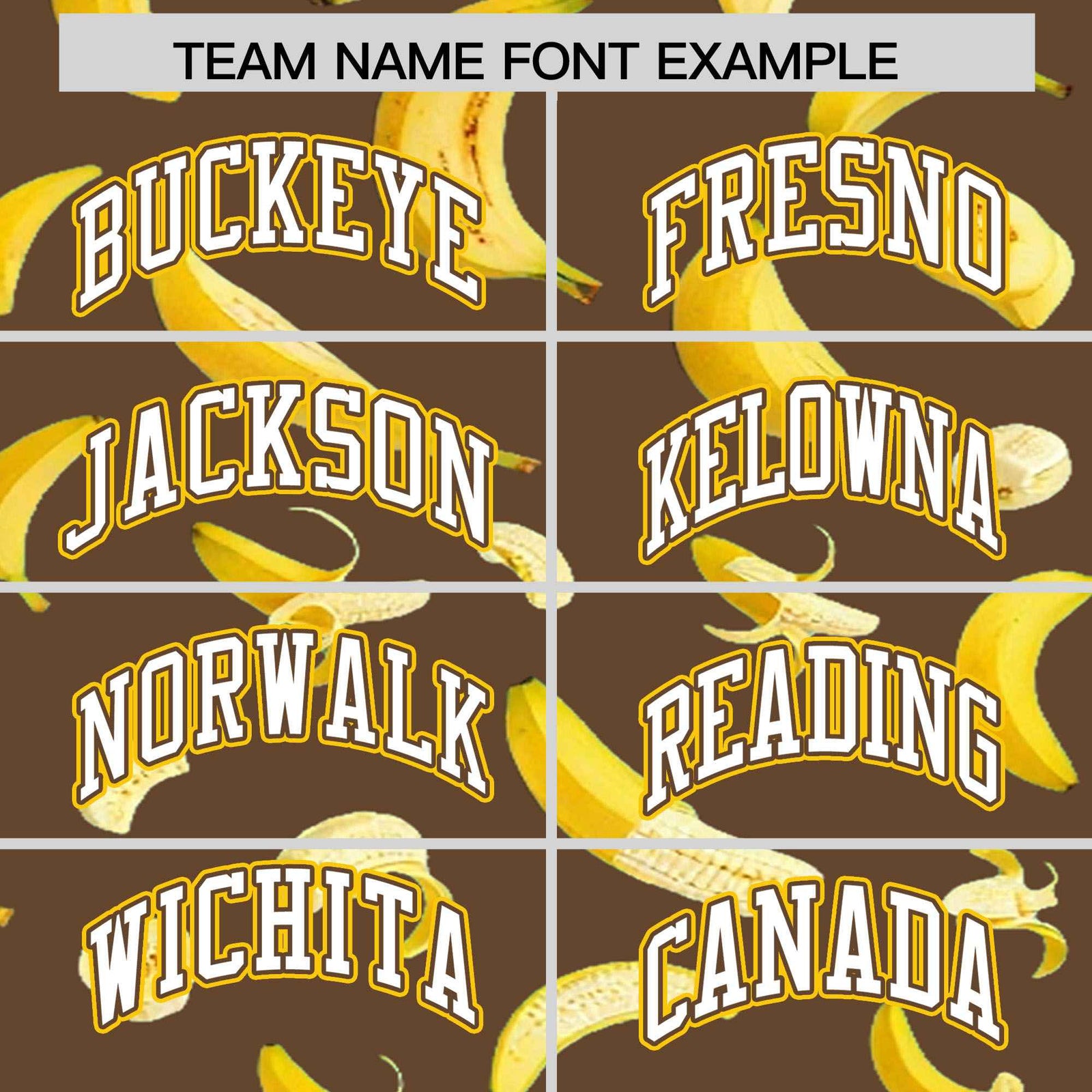 Custom Light Brown Varsity Full-Zip Banana Pattern Letterman Bomber Jacket | Graffiti Pattern | Embroidery&Dye-sublimation printing | KXKSHOP