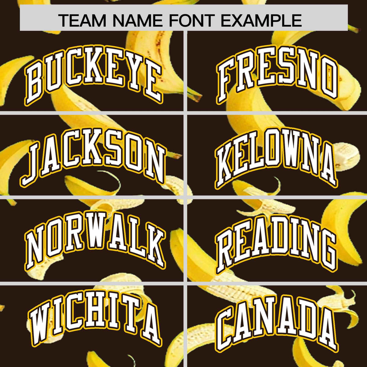 Custom Brown Varsity Full-Zip Banana Pattern Letterman Bomber Jacket | Graffiti Pattern | Embroidery&amp;Dye-sublimation printing | KXKSHOP