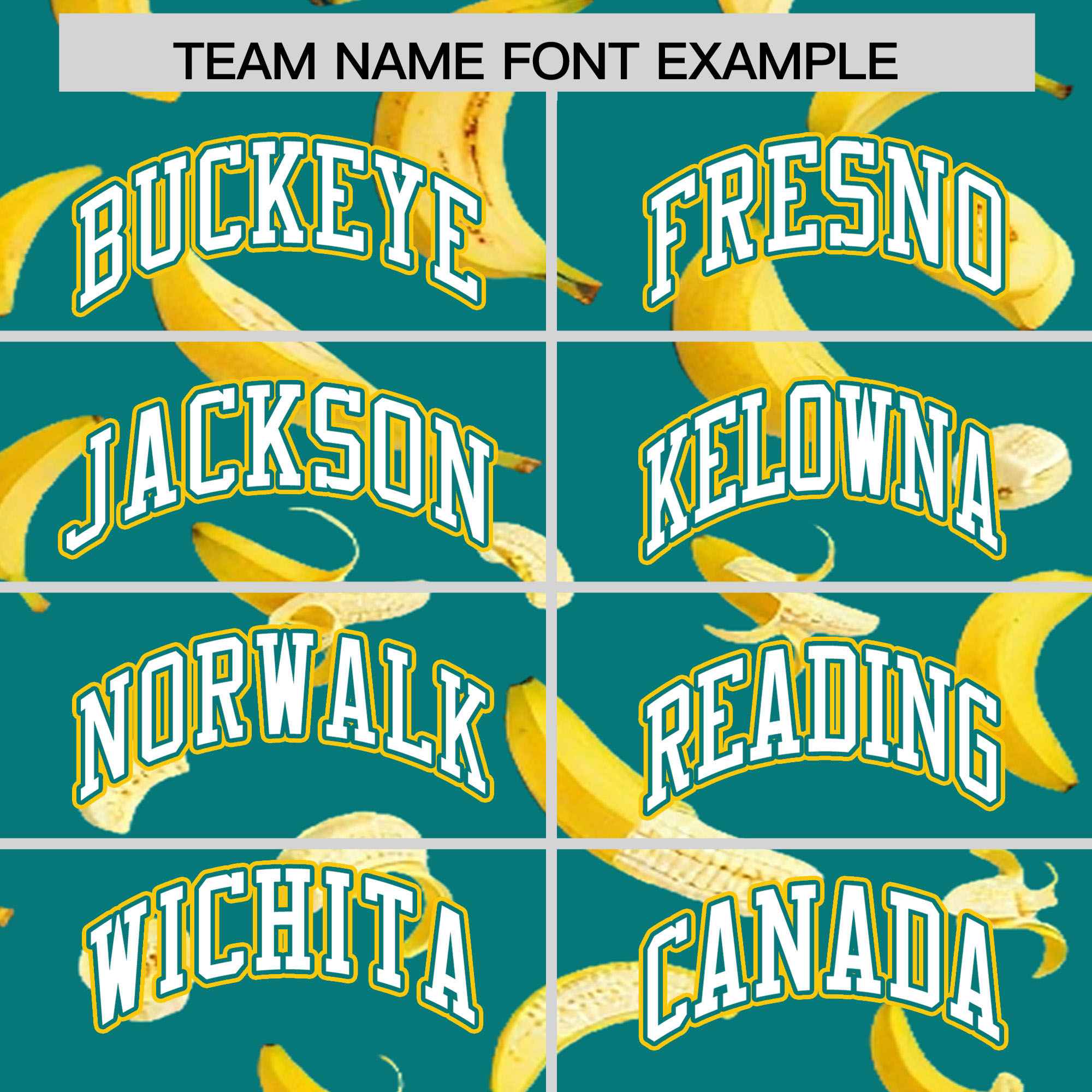 Custom Teal Varsity Full-Zip Banana Pattern Letterman Bomber Jacket | Graffiti Pattern | Embroidery&Dye-sublimation printing | KXKSHOP