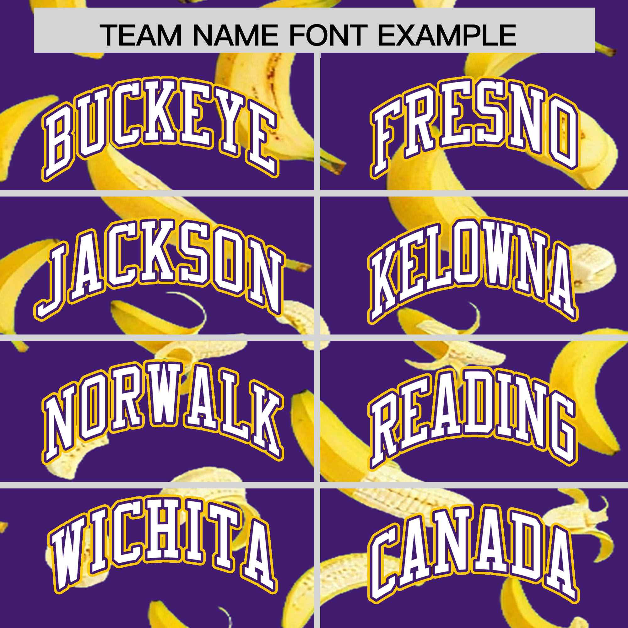 Custom Purple Varsity Full-Zip Banana Pattern Letterman Bomber Jacket | Graffiti Pattern | Embroidery&Dye-sublimation printing | KXKSHOP