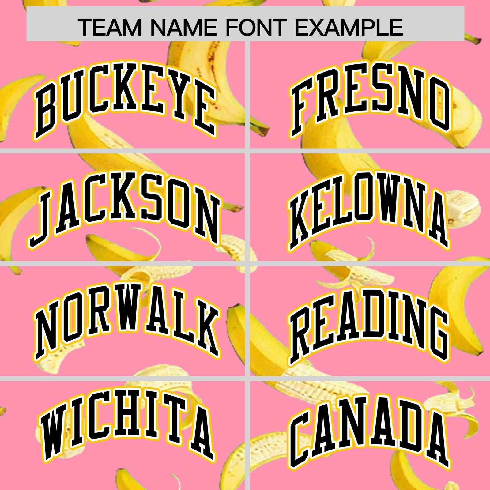 Custom Light Pink Varsity Full-Zip Banana Pattern Letterman Bomber Jacket | Graffiti Pattern | Embroidery&Dye-sublimation printing | KXKSHOP