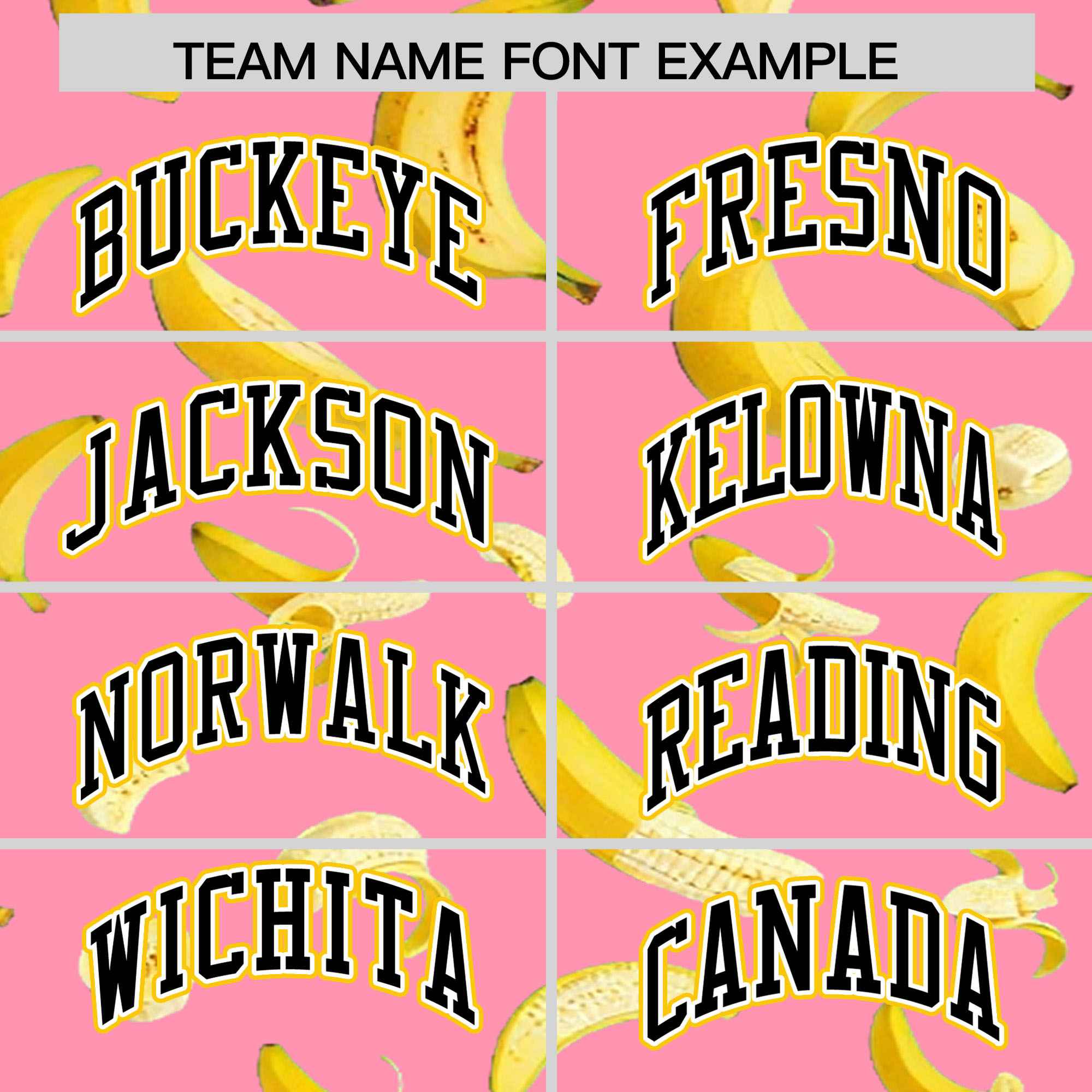 Custom Light Pink Varsity Full-Zip Banana Pattern Letterman Bomber Jacket | Graffiti Pattern | Embroidery&Dye-sublimation printing | KXKSHOP