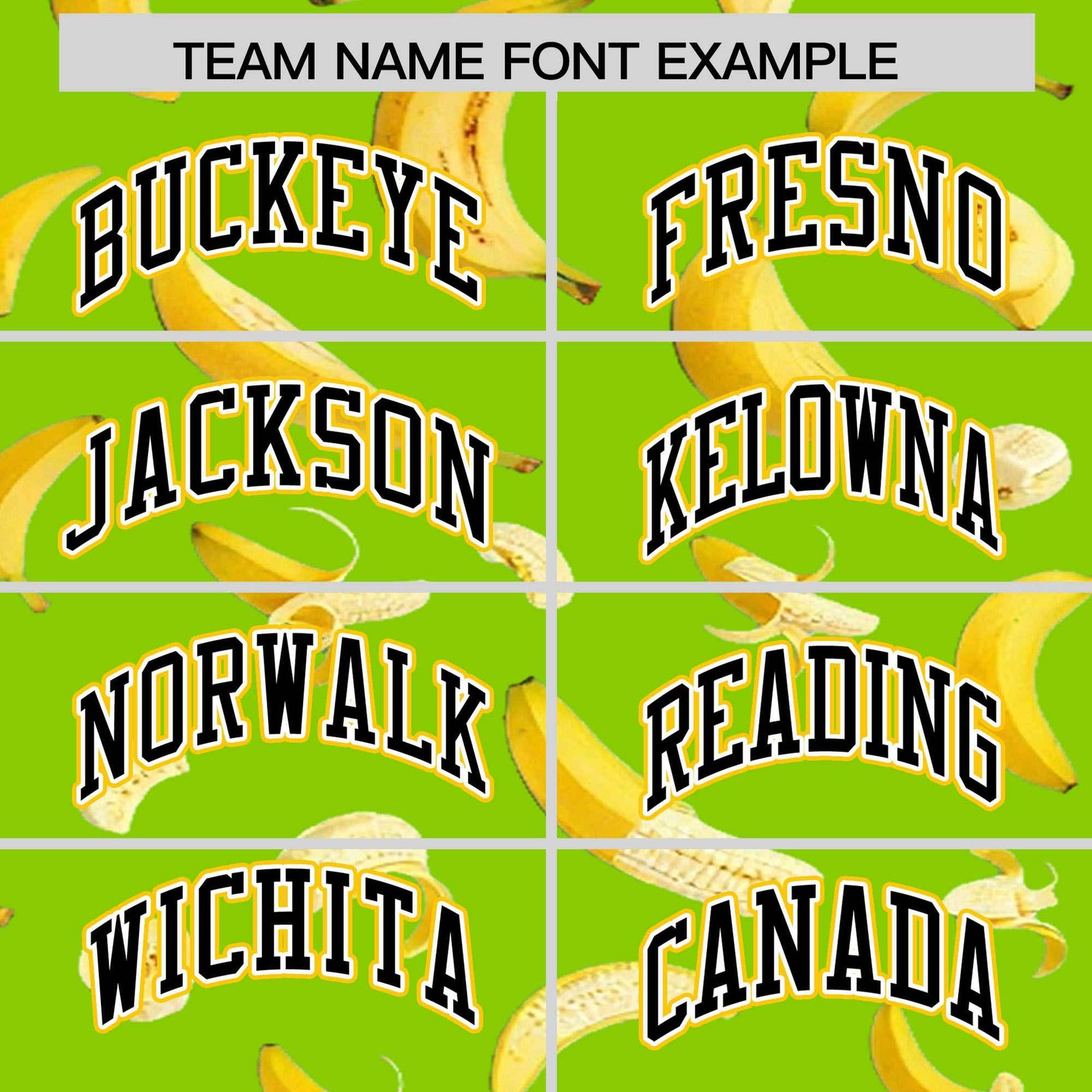 Custom Neon Green Varsity Full-Zip Banana Pattern Letterman Bomber Jacket | Graffiti Pattern | Embroidery&Dye-sublimation printing | KXKSHOP