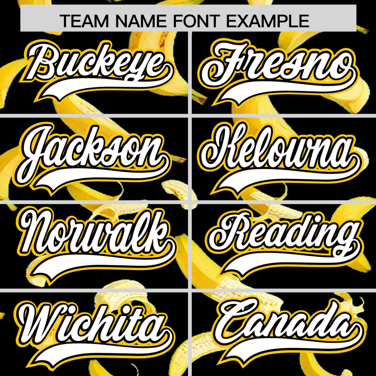 Custom Black Varsity Full-Zip Banana Pattern Letterman Bomber Jacket | Graffiti Pattern | Embroidery&amp;Dye-sublimation printing | KXKSHOP