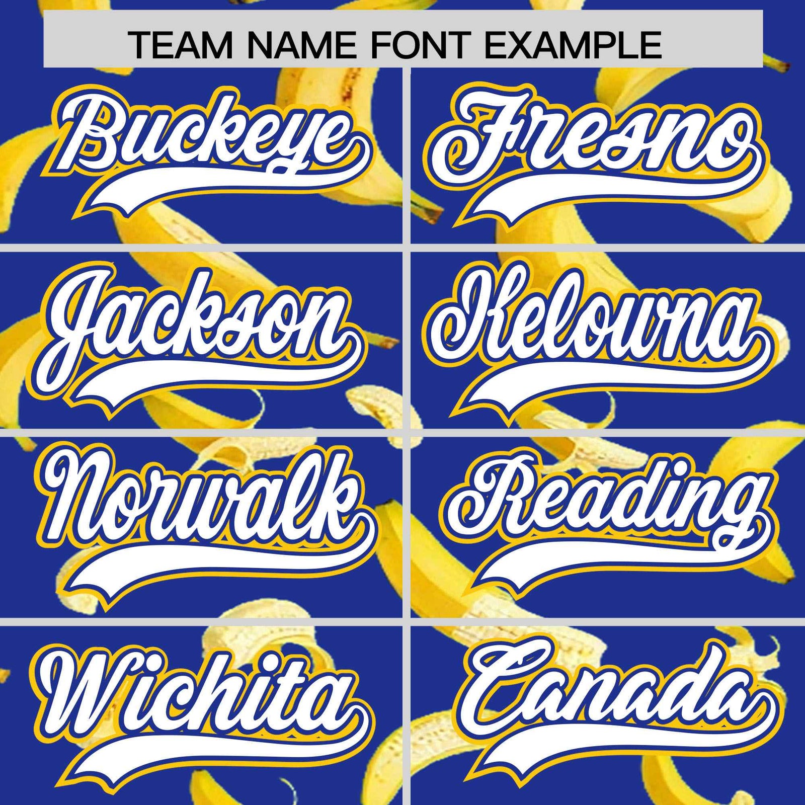 Custom Royal Blue Varsity Full-Zip Banana Pattern Letterman Bomber Jacket | Graffiti Pattern | Embroidery&Dye-sublimation printing | KXKSHOP