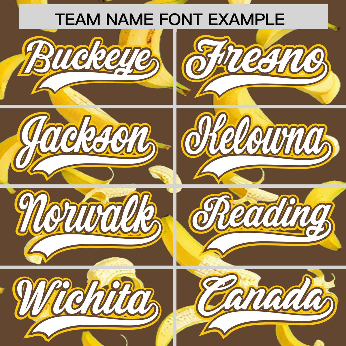 Custom Light Brown Varsity Full-Zip Banana Pattern Letterman Bomber Jacket | Graffiti Pattern | Embroidery&amp;Dye-sublimation printing | KXKSHOP