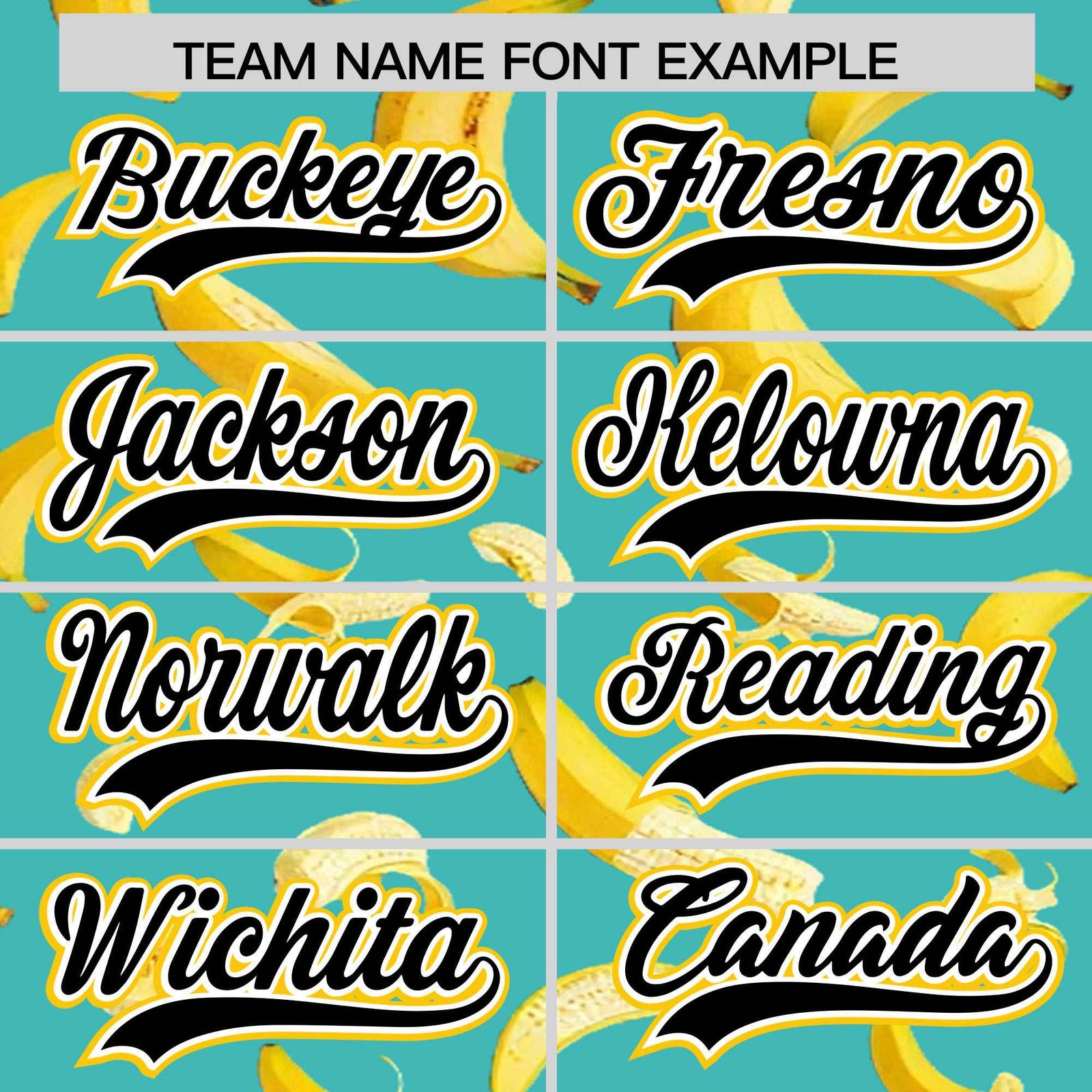 Custom Teal Varsity Full-Zip Banana Pattern Letterman Bomber Jacket | Graffiti Pattern | Embroidery&Dye-sublimation printing | KXKSHOP