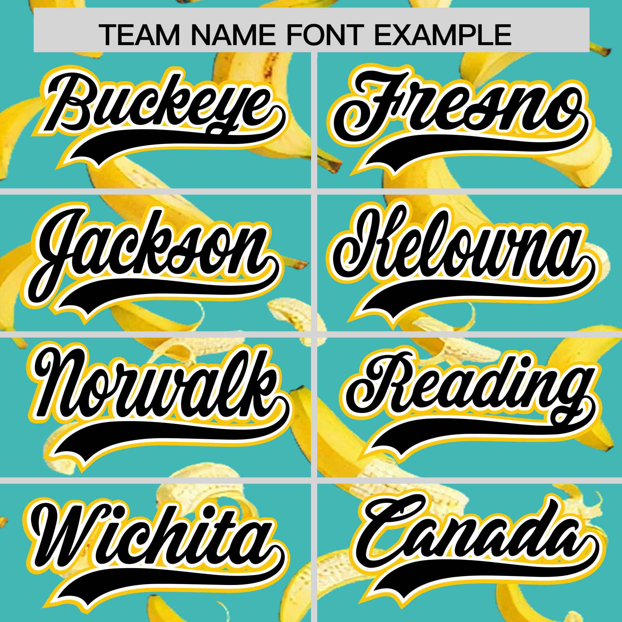 Custom Teal Varsity Full-Zip Banana Pattern Letterman Bomber Jacket | Graffiti Pattern | Embroidery&Dye-sublimation printing | KXKSHOP