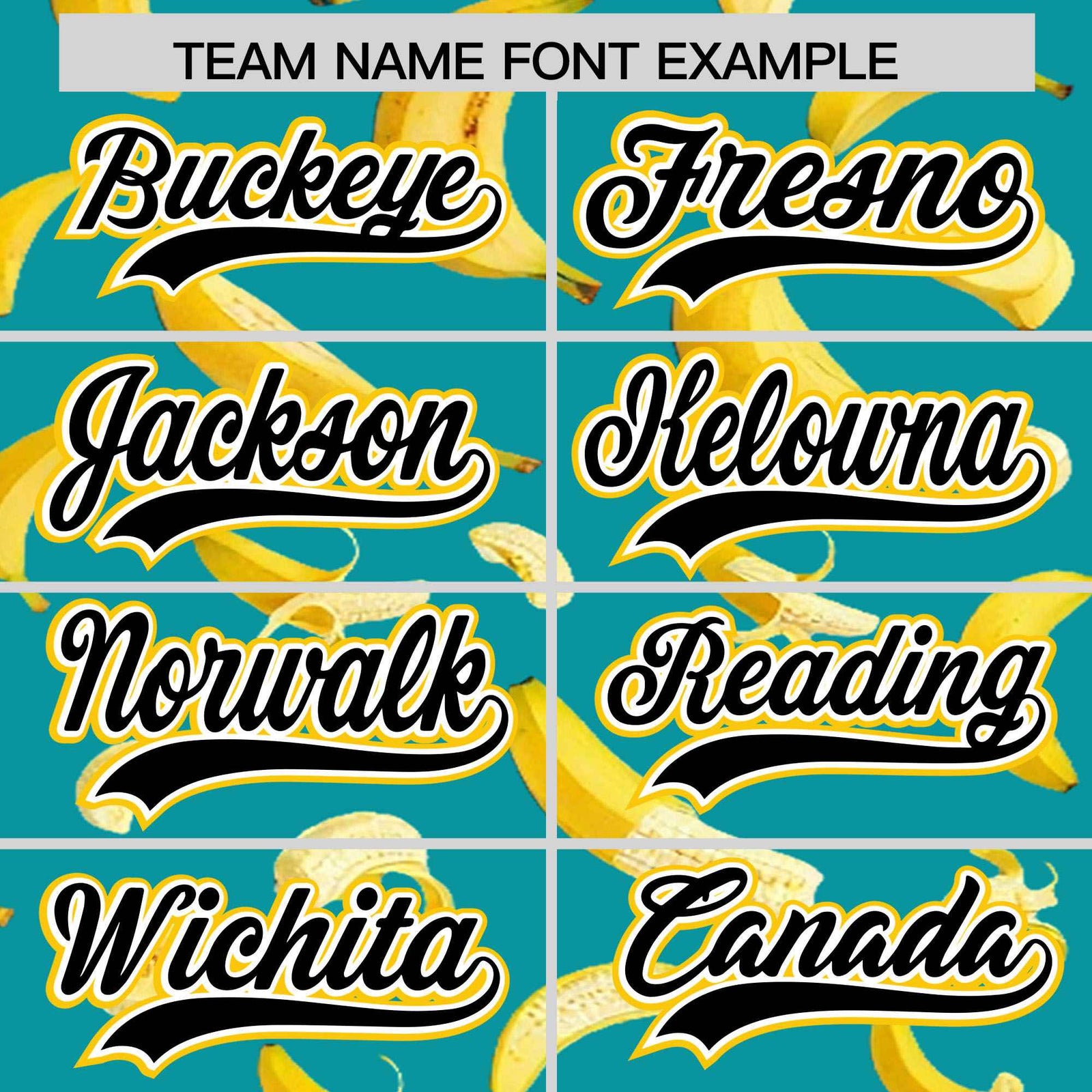 Custom Aqua Varsity Full-Zip Banana Pattern Letterman Bomber Jacket | Graffiti Pattern | Embroidery&Dye-sublimation printing | KXKSHOP