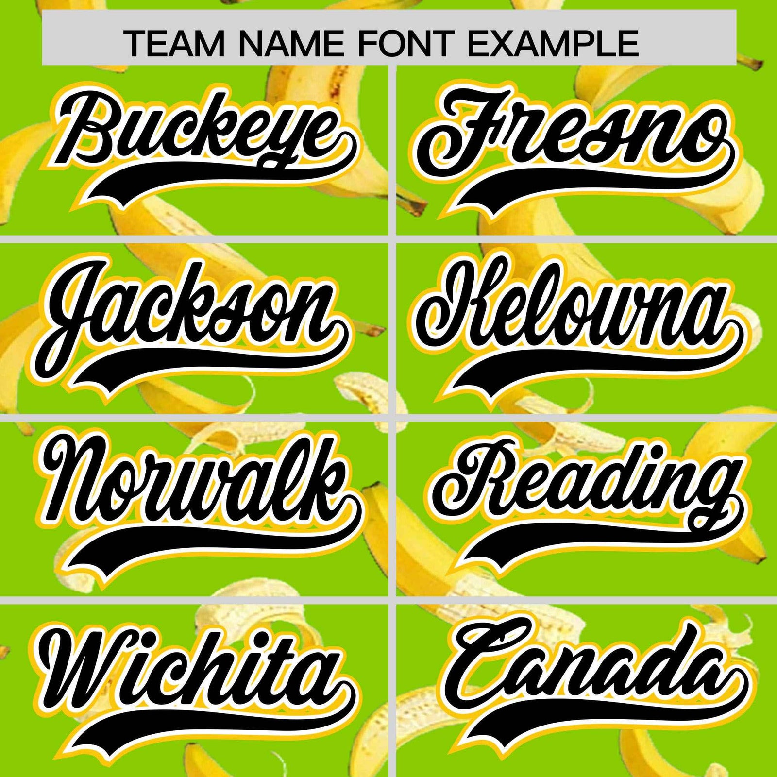 Custom Neon Green Varsity Full-Zip Banana Pattern Letterman Bomber Jacket | Graffiti Pattern | Embroidery&Dye-sublimation printing | KXKSHOP