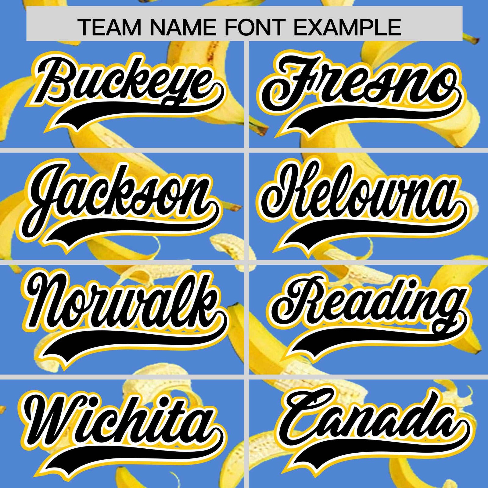 Custom Powder Blue Varsity Full-Zip Banana Pattern Letterman Bomber Jacket | Graffiti Pattern | Embroidery&Dye-sublimation printing | KXKSHOP