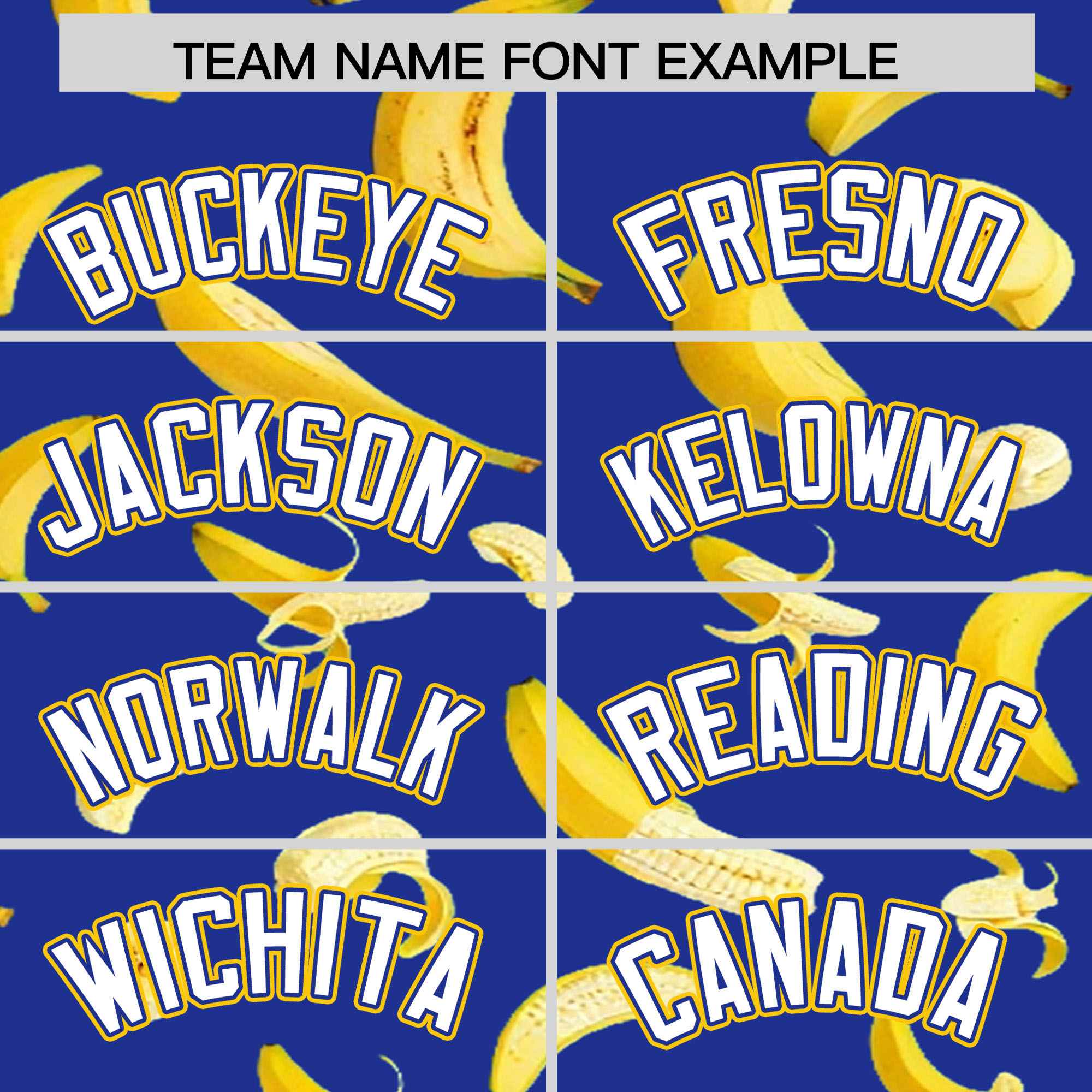 Custom Royal Blue Varsity Full-Zip Banana Pattern Letterman Bomber Jacket | Graffiti Pattern | Embroidery&Dye-sublimation printing | KXKSHOP