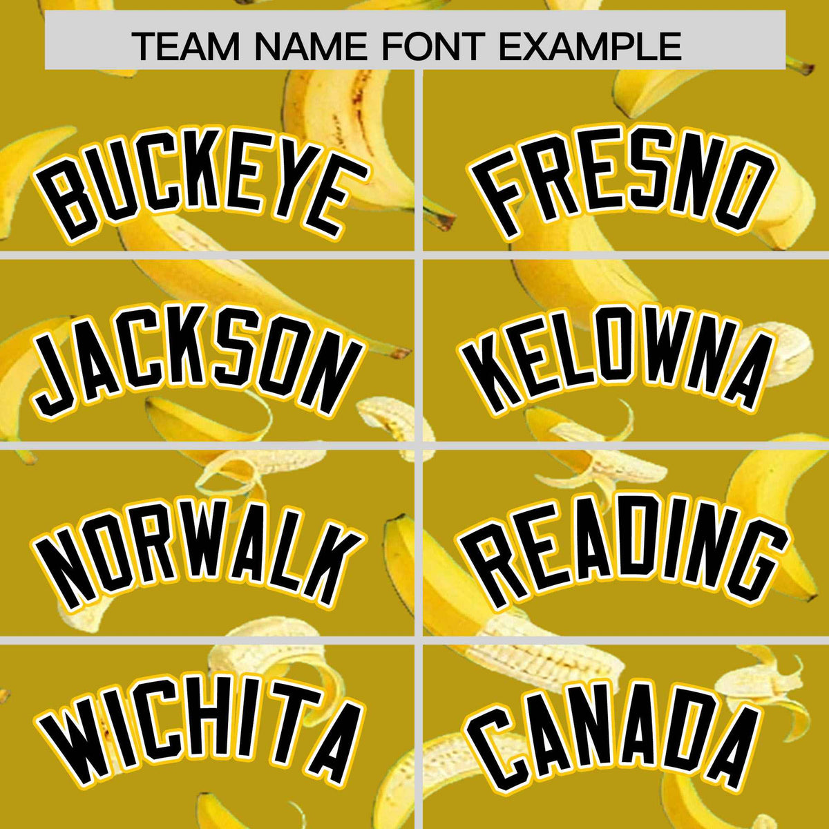 Custom Old Gold Varsity Full-Zip Banana Pattern Letterman Bomber Jacket | Graffiti Pattern | Embroidery&amp;Dye-sublimation printing | KXKSHOP