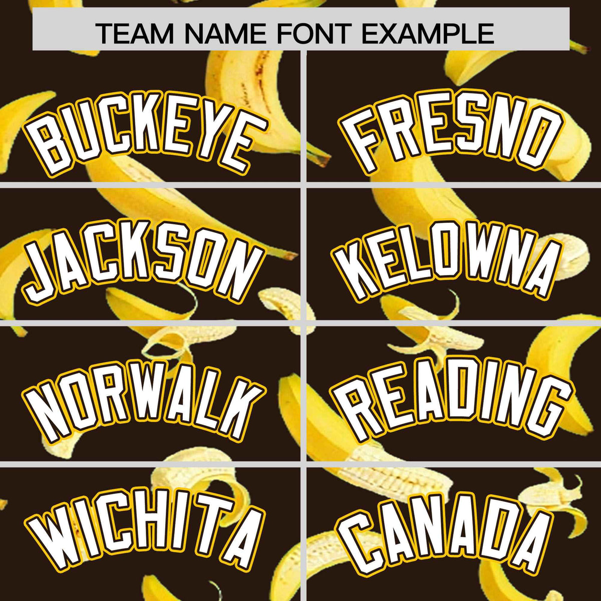 Custom Brown Varsity Full-Zip Banana Pattern Letterman Bomber Jacket | Graffiti Pattern | Embroidery&amp;Dye-sublimation printing | KXKSHOP