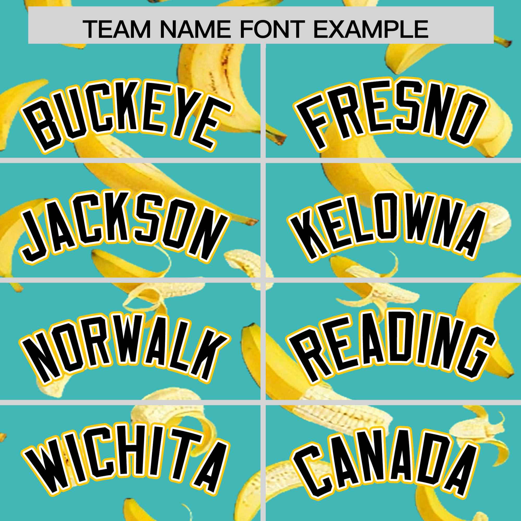 Custom Teal Varsity Full-Zip Banana Pattern Letterman Bomber Jacket | Graffiti Pattern | Embroidery&Dye-sublimation printing | KXKSHOP