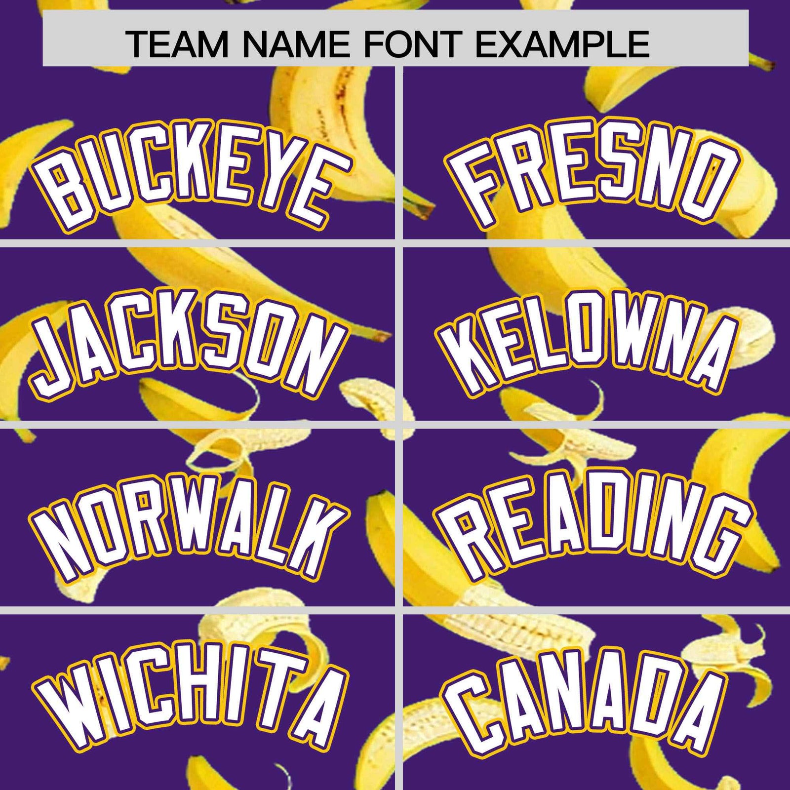 Custom Purple Varsity Full-Zip Banana Pattern Letterman Bomber Jacket | Graffiti Pattern | Embroidery&Dye-sublimation printing | KXKSHOP