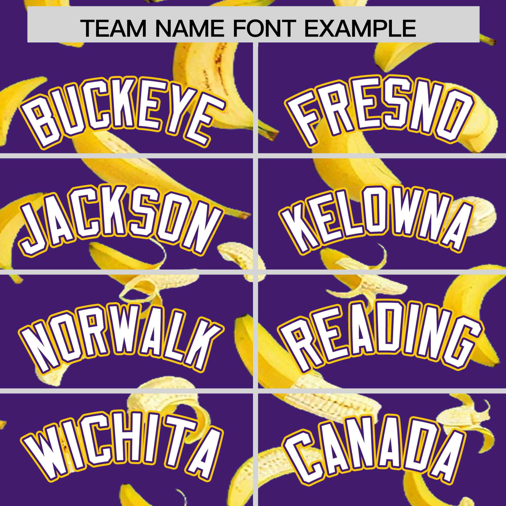 Custom Purple Varsity Full-Zip Banana Pattern Letterman Bomber Jacket | Graffiti Pattern | Embroidery&Dye-sublimation printing | KXKSHOP