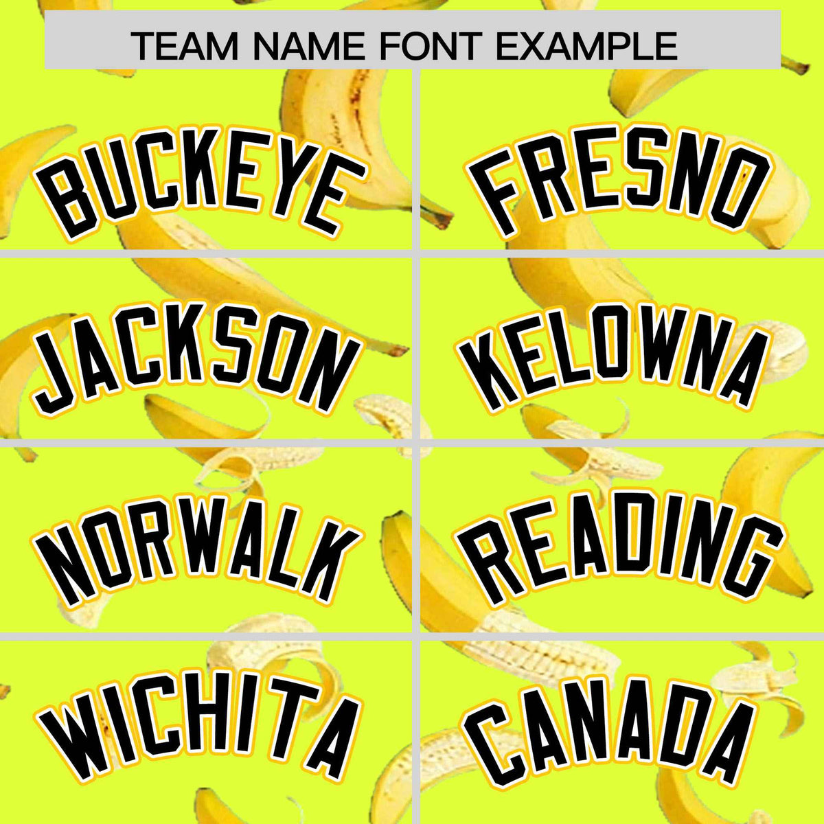 Custom Fluorescent Green Varsity Full-Zip Banana Pattern Letterman Bomber Jacket | Graffiti Pattern | Embroidery&amp;Dye-sublimation printing | KXKSHOP