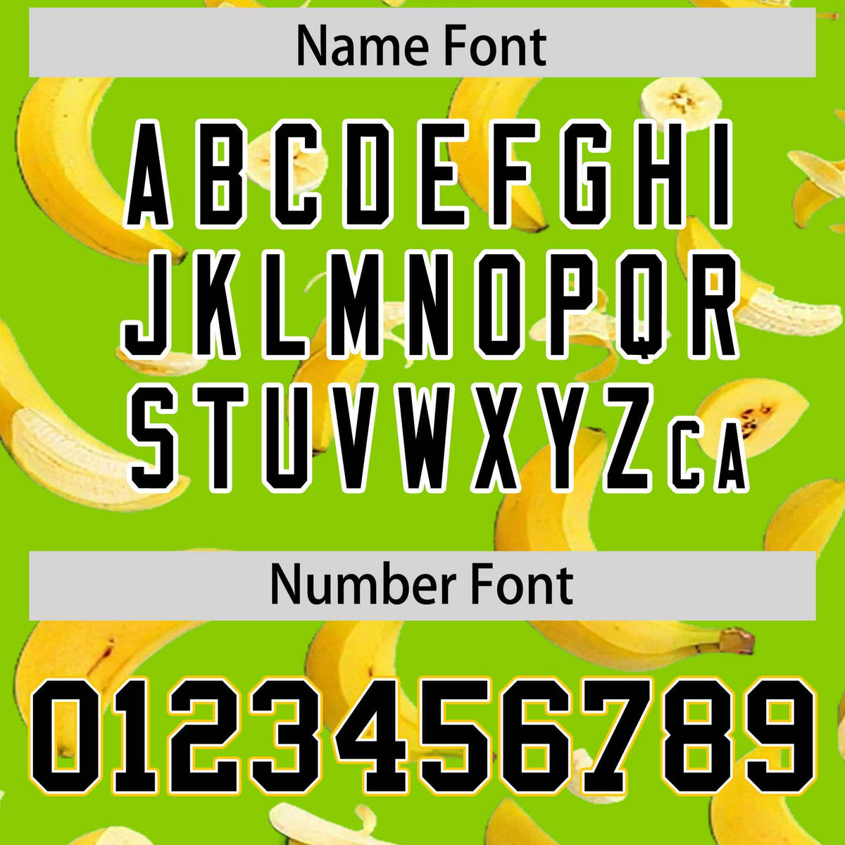 Custom Neon Green Varsity Full-Zip Banana Pattern Letterman Bomber Jacket | Graffiti Pattern | Embroidery&amp;Dye-sublimation printing | KXKSHOP