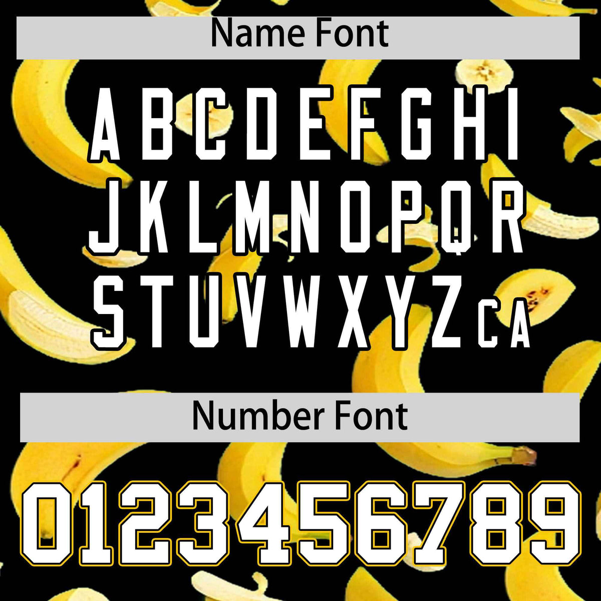 Custom Black Varsity Full-Zip Banana Pattern Letterman Bomber Jacket | Graffiti Pattern | Embroidery&amp;Dye-sublimation printing | KXKSHOP