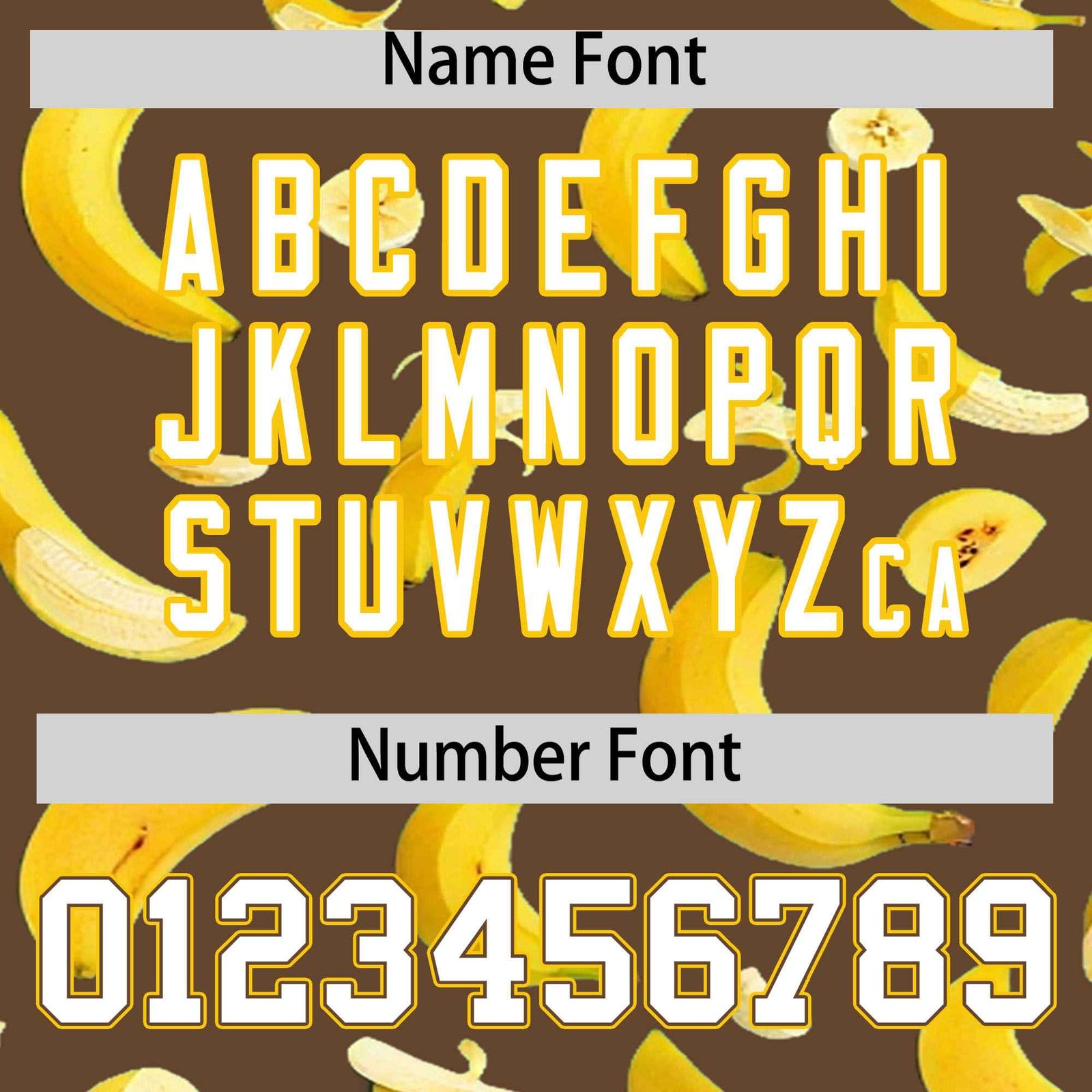 Custom Light Brown Varsity Full-Zip Banana Pattern Letterman Bomber Jacket | Graffiti Pattern | Embroidery&Dye-sublimation printing | KXKSHOP